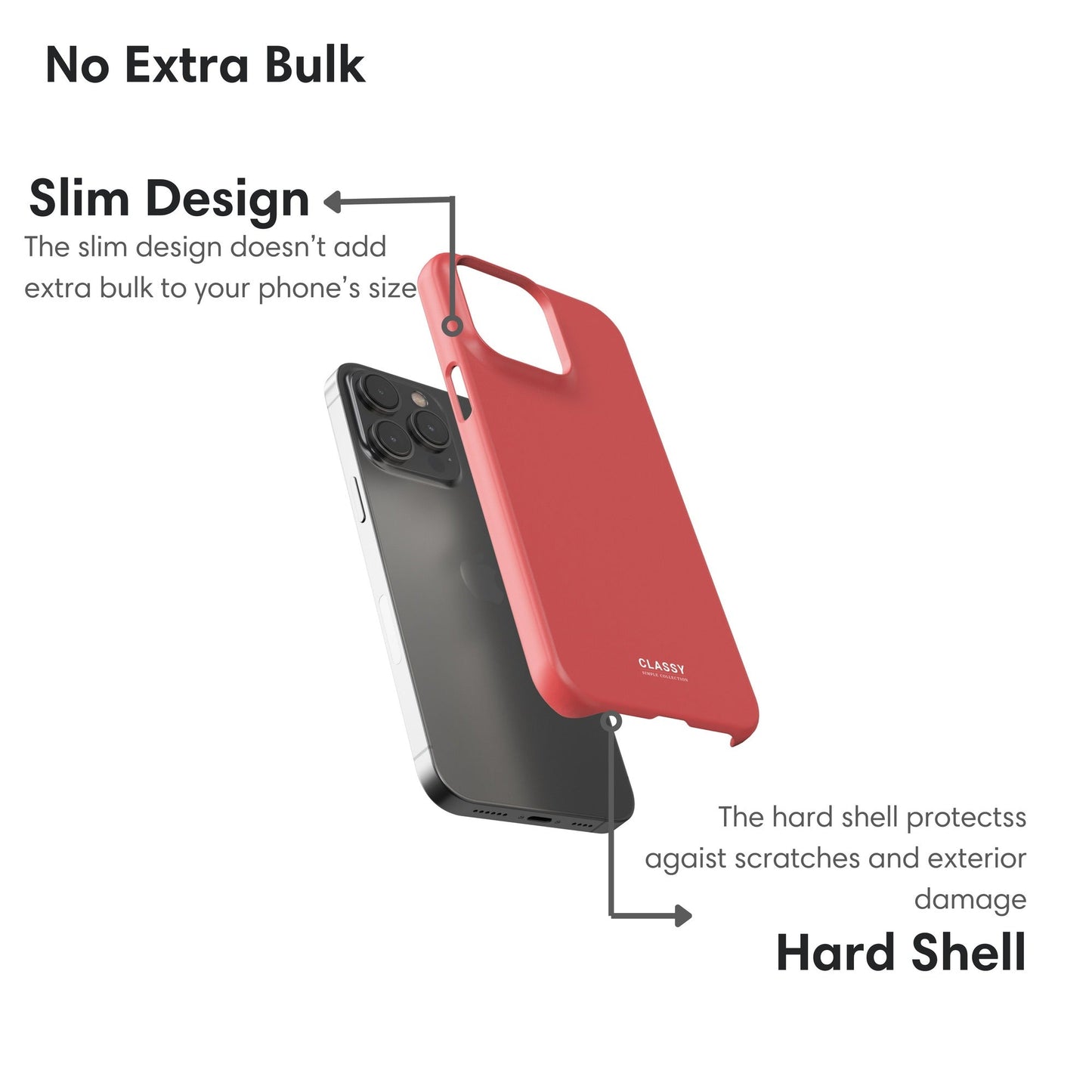 Coral Red Snap Case - Classy Cases - Phone Case - iPhone 17 - Glossy - 