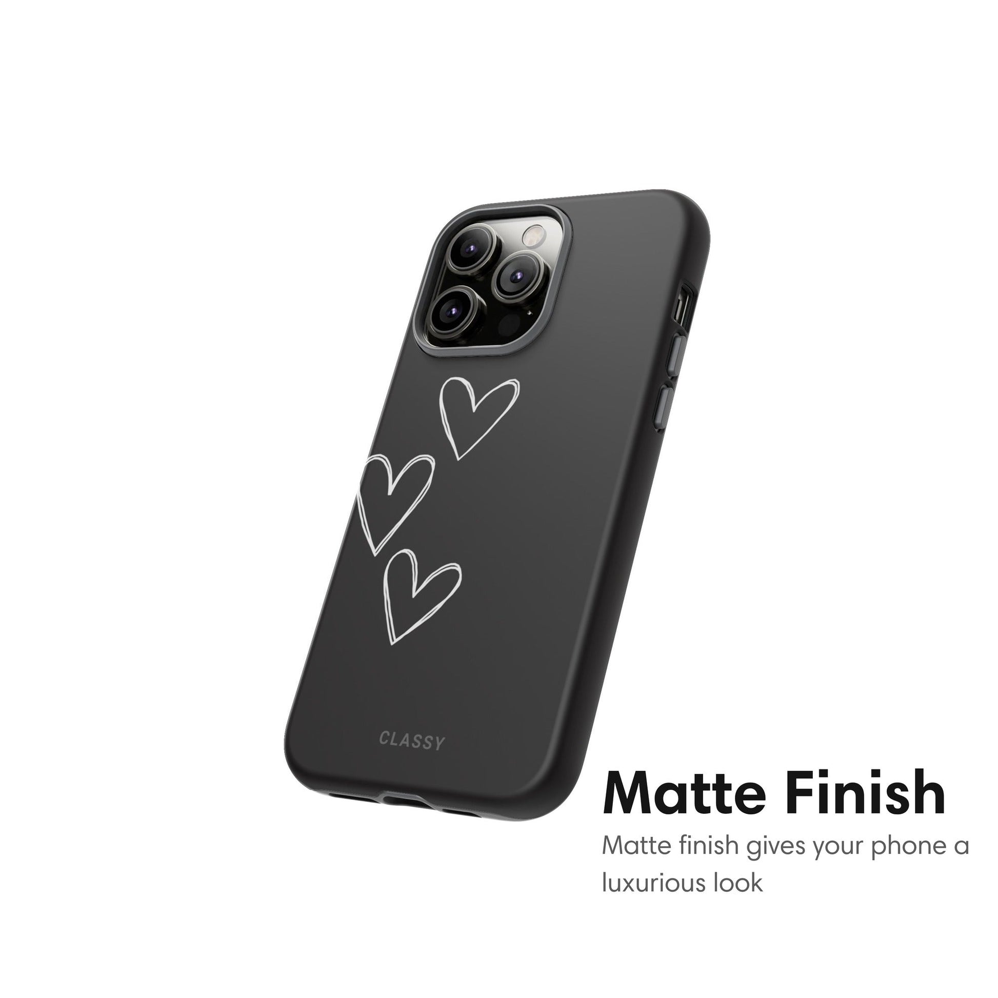 Couple Heart Tough Case - Black - Classy Cases - Phone Case - iPhone 17 - Glossy - 