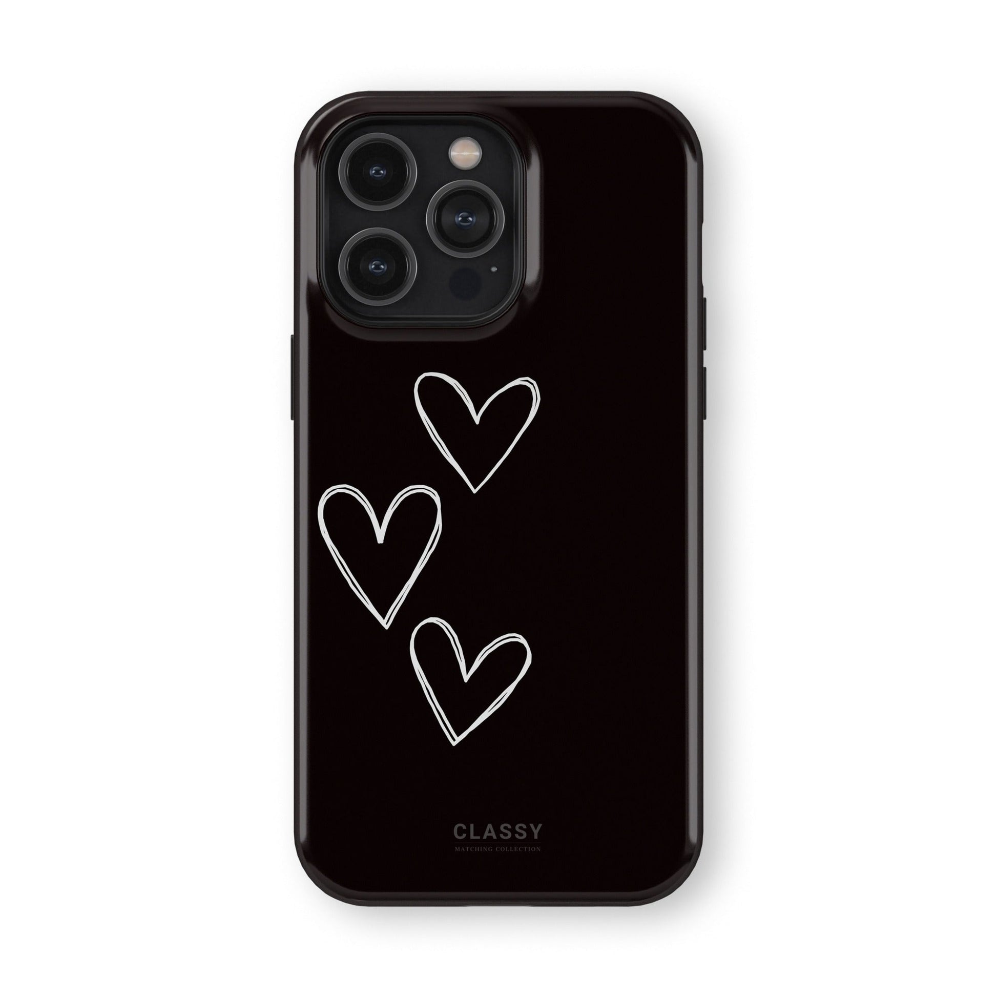 Couple Heart Tough Case - Black - Classy Cases - Phone Case - iPhone 17 - Glossy - 