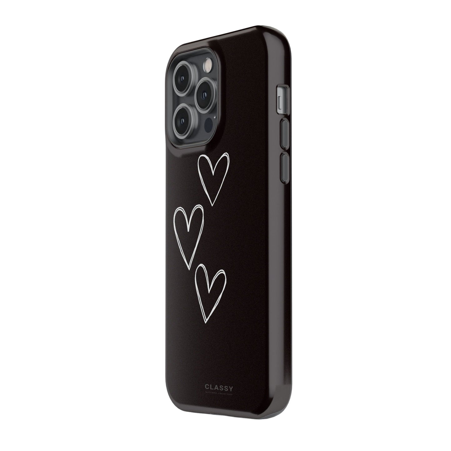 Couple Heart Tough Case - Black - Classy Cases - Phone Case - iPhone 17 - Glossy - 