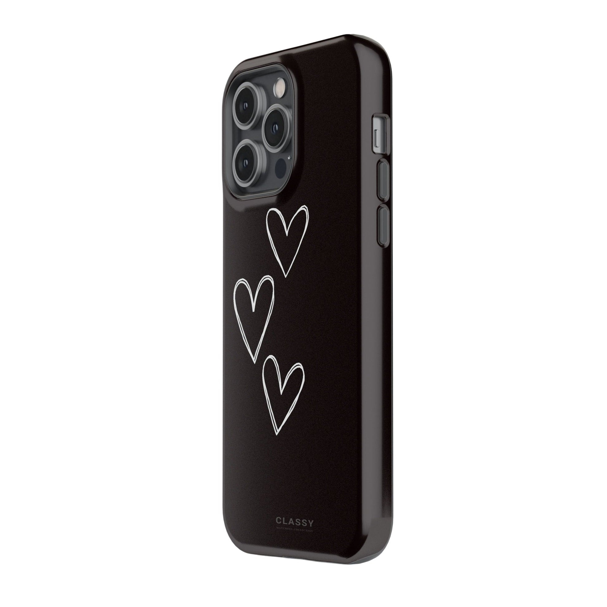 Couple Heart Tough Case - Black - Classy Cases - Phone Case - iPhone 17 - Glossy - 