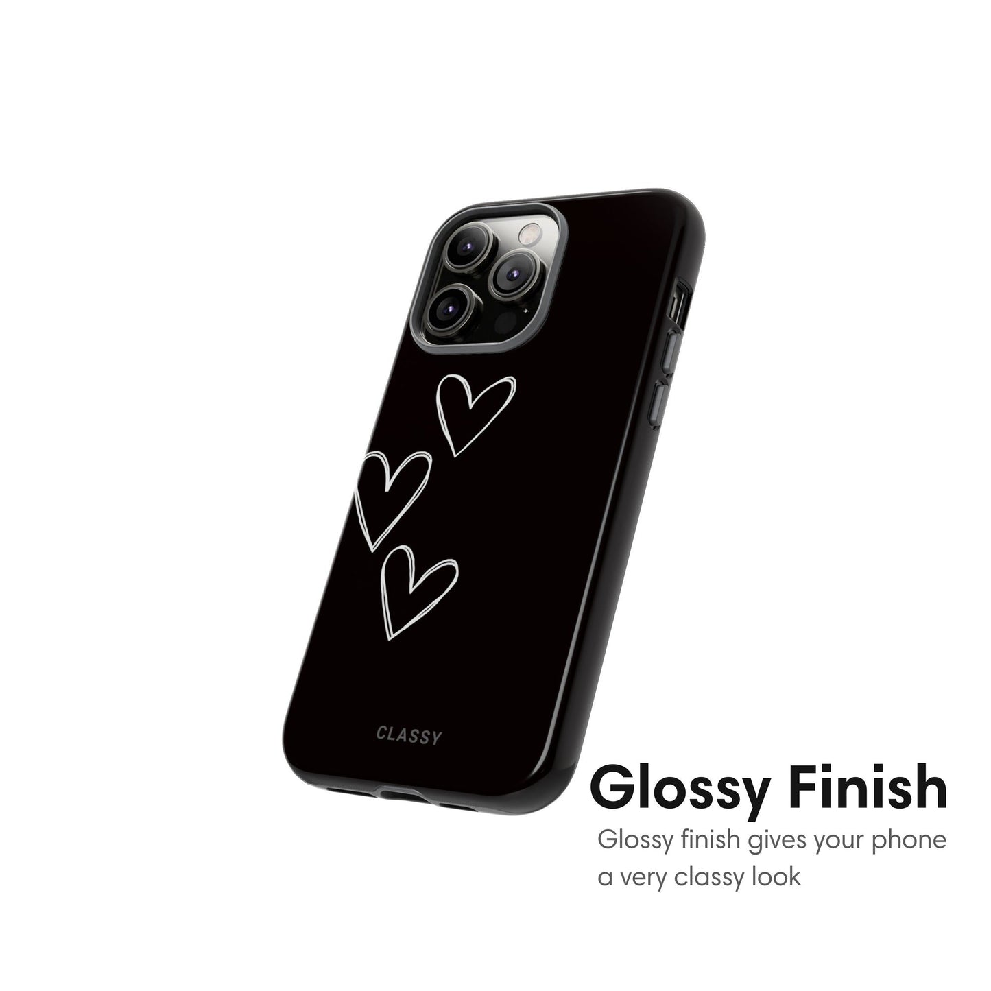Couple Heart Tough Case - Black - Classy Cases - Phone Case - iPhone 17 - Glossy - 