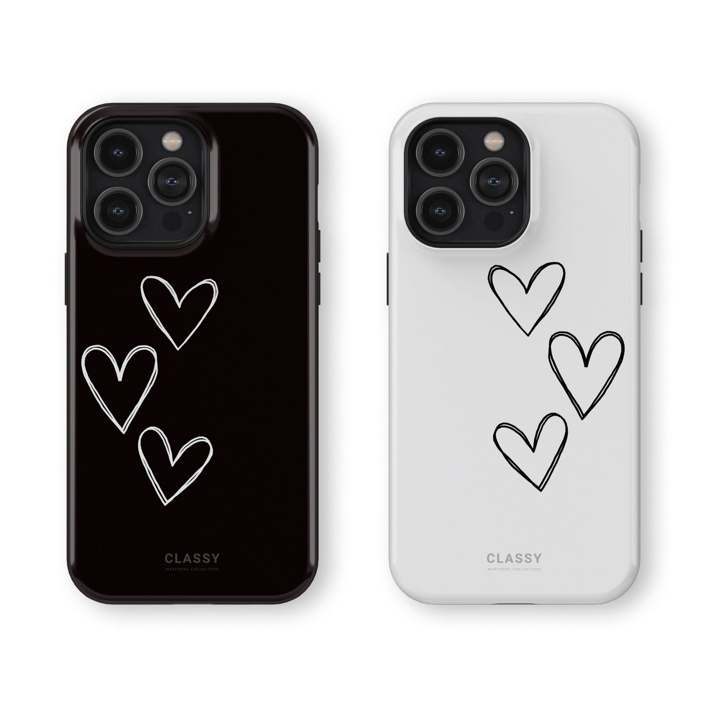 Couple Heart Tough Case - White - Classy Cases - Phone Case - iPhone 17 - Glossy - 
