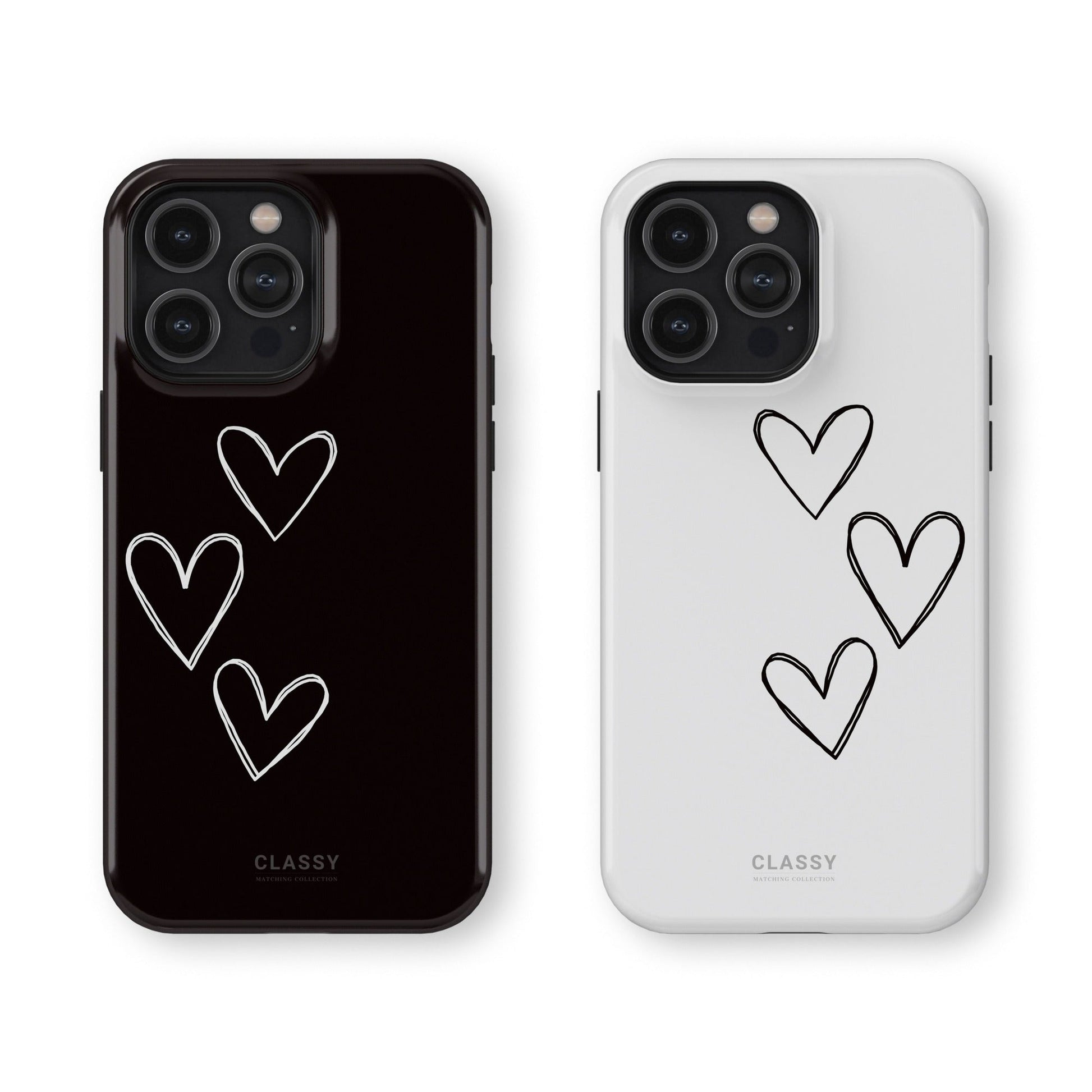 Couple Heart Tough Case - White - Classy Cases - Phone Case - iPhone 17 - Glossy - 