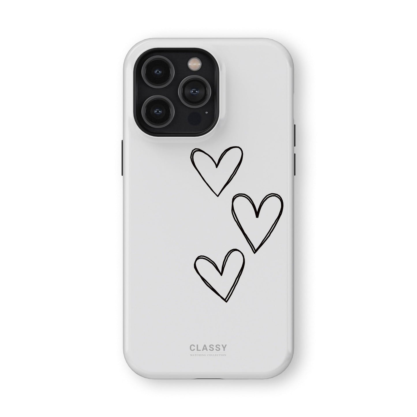 Couple Heart Tough Case - White - Classy Cases - Phone Case - iPhone 17 - Glossy - 