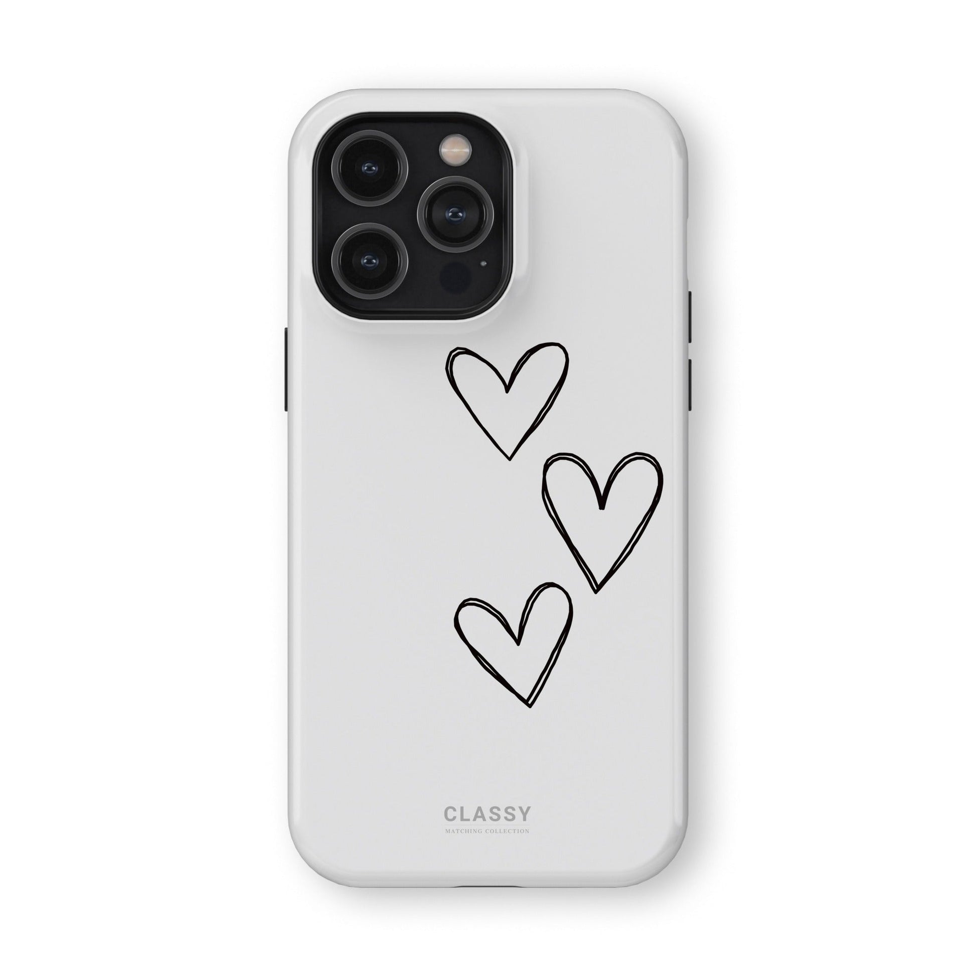 Couple Heart Tough Case - White - Classy Cases - Phone Case - iPhone 17 - Glossy - 