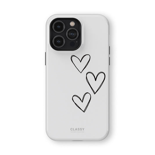 Couple Heart Tough Case - White - Classy Cases - Phone Case - iPhone 17 - Glossy - 