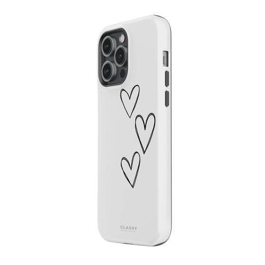 Couple Heart Tough Case - White - Classy Cases - Phone Case - iPhone 17 - Glossy - 