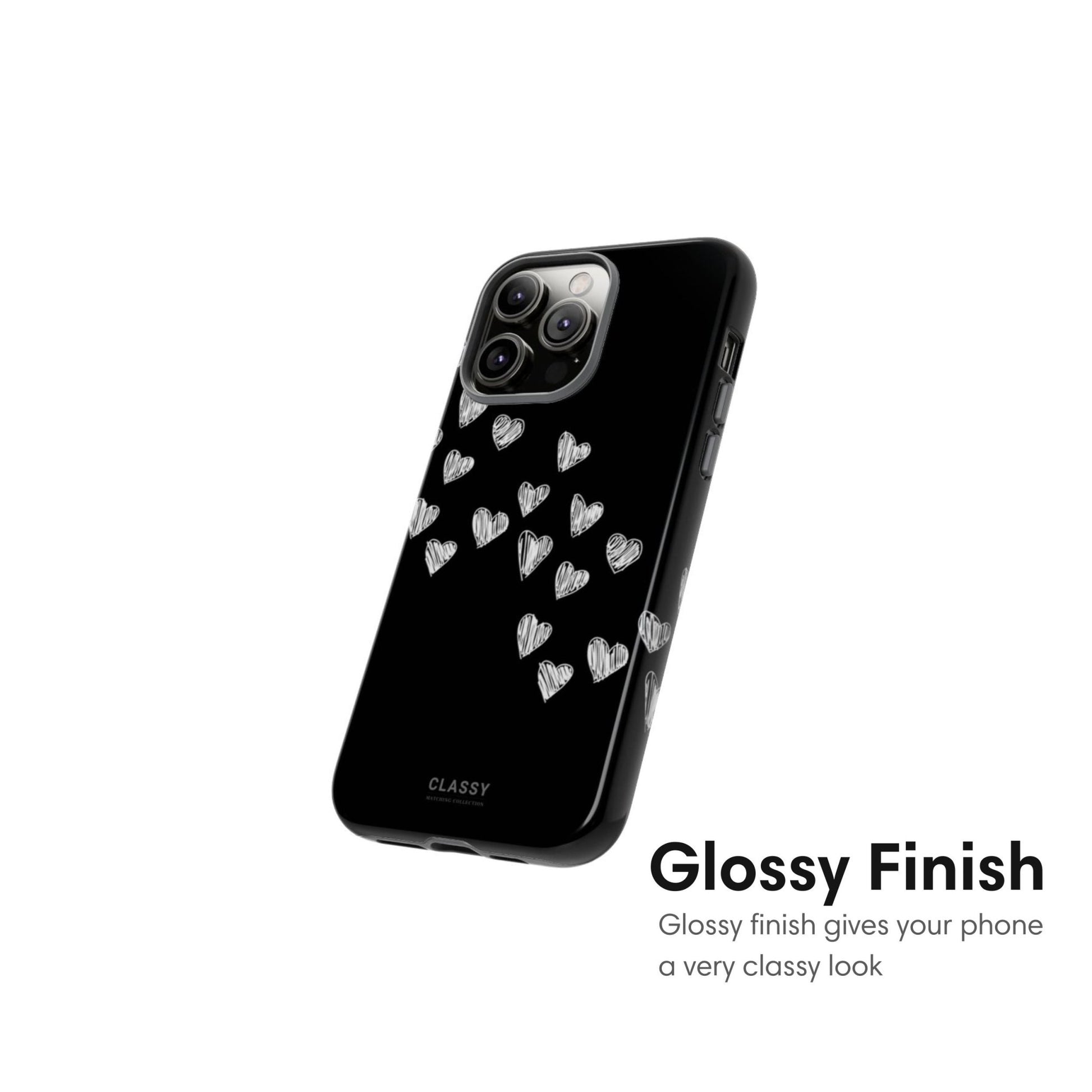 Couple Hearts Tough Case - Black - Classy Cases - Phone Case - iPhone 17 - Glossy - 