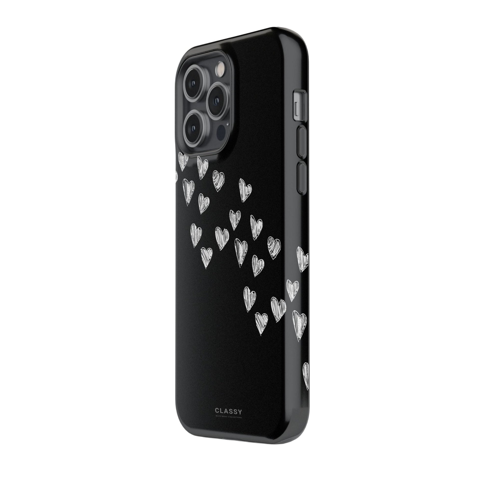 Couple Hearts Tough Case - Black - Classy Cases - Phone Case - iPhone 17 - Glossy - 