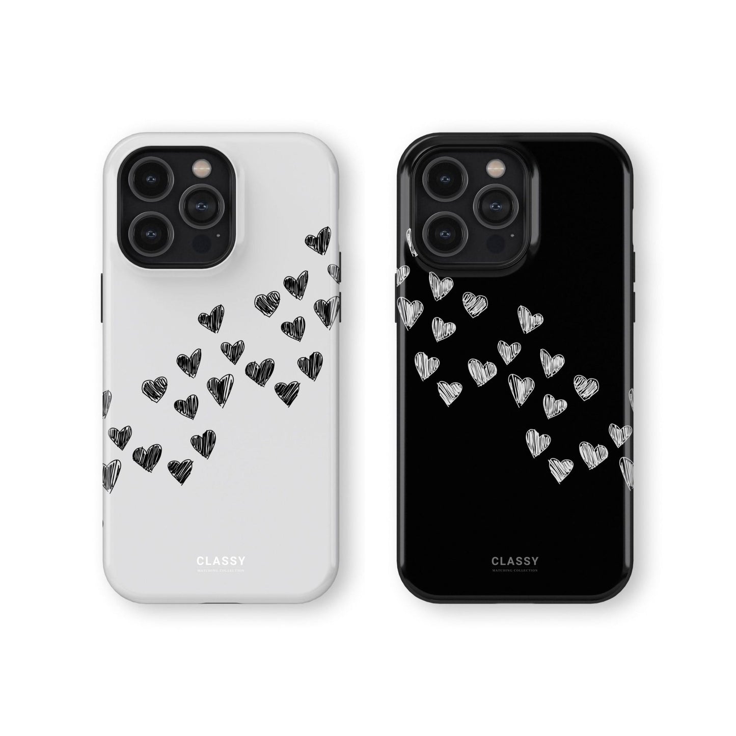 Couple Hearts Tough Case - Black - Classy Cases - Phone Case - iPhone 17 - Glossy - 