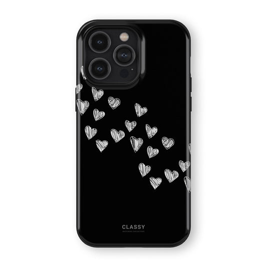 Couple Hearts Tough Case - Black - Classy Cases - Phone Case - iPhone 17 - Glossy - 