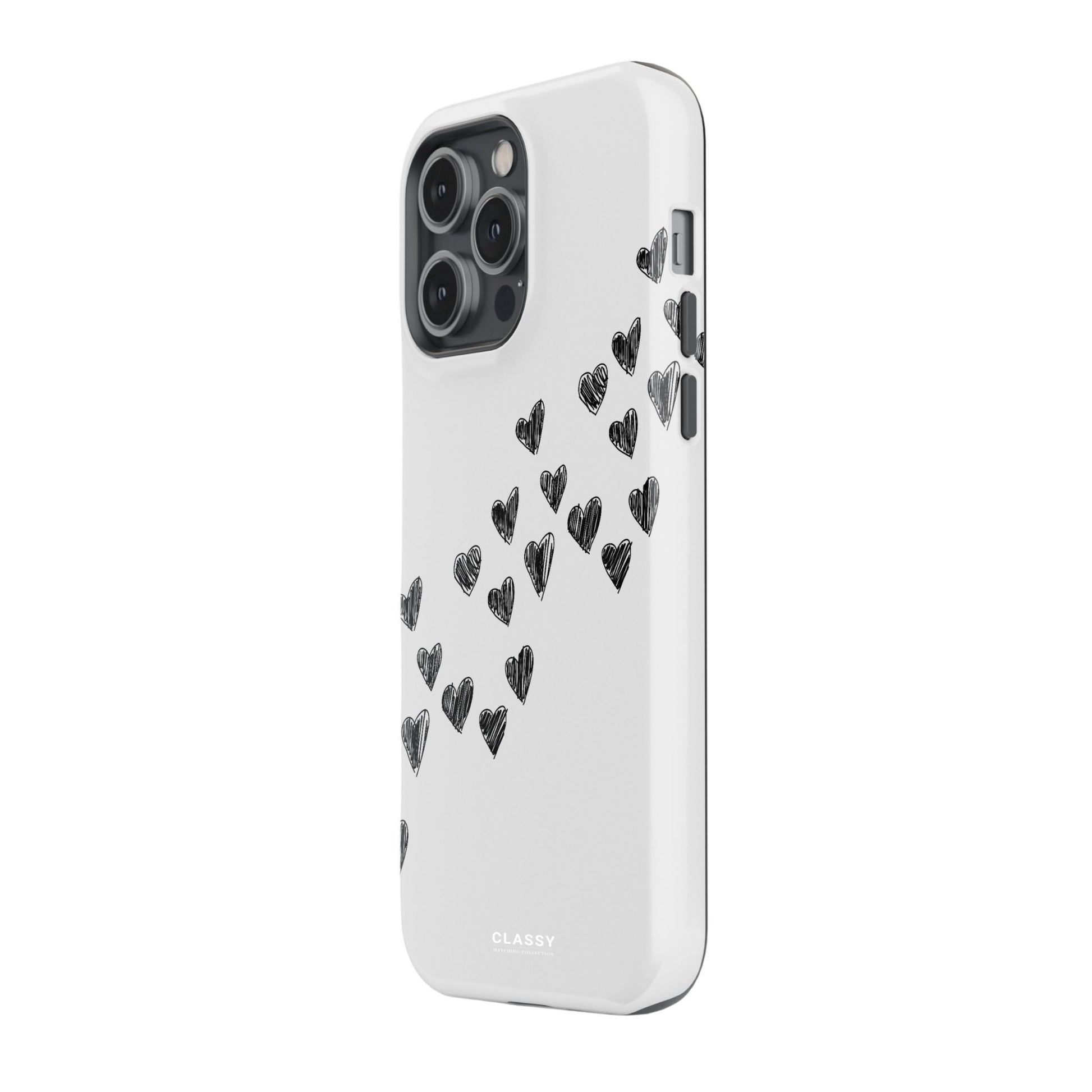 Couple Hearts Tough Case - White - Classy Cases - Phone Case - iPhone 17 - Glossy - 