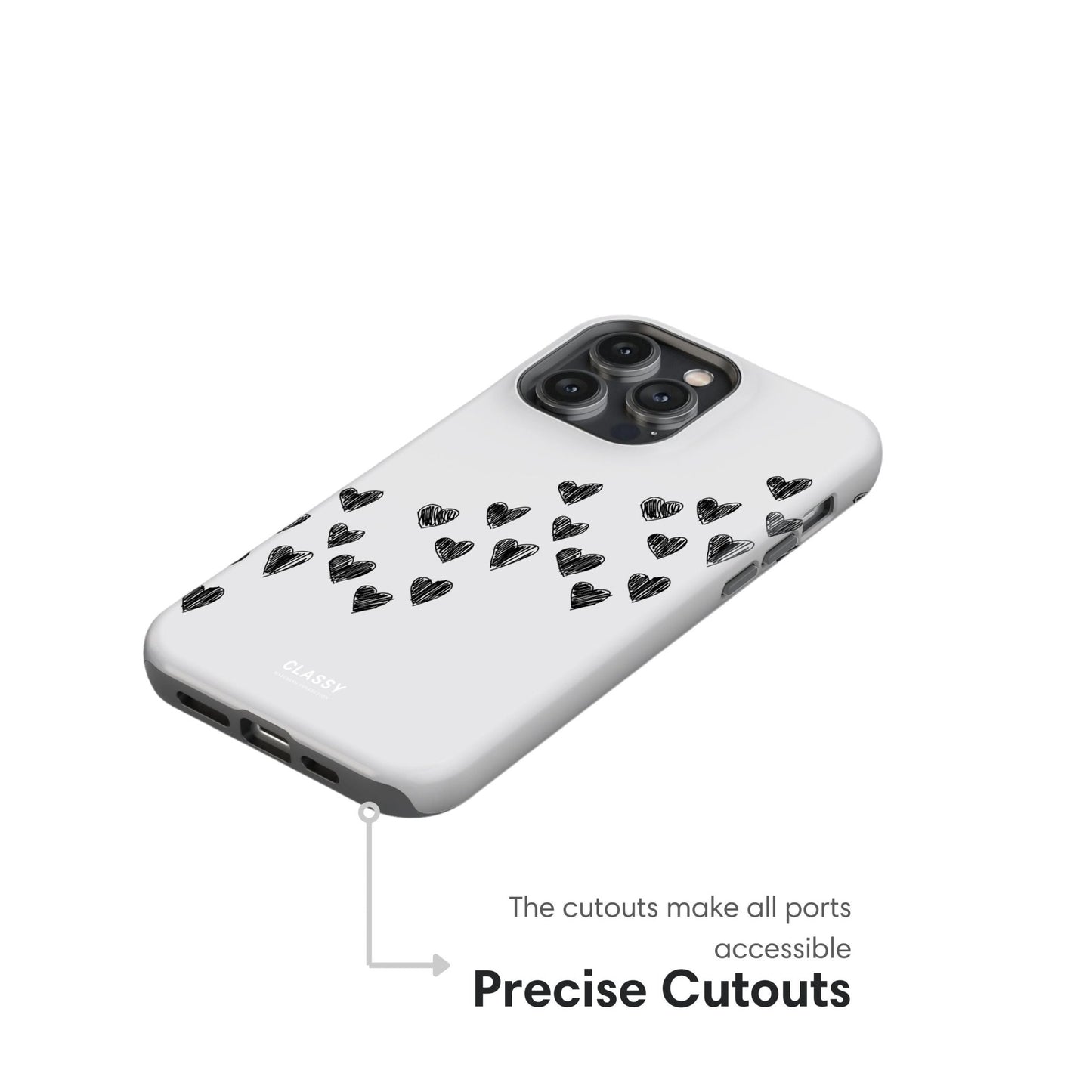 Couple Hearts Tough Case - White - Classy Cases - Phone Case - iPhone 17 - Glossy - 