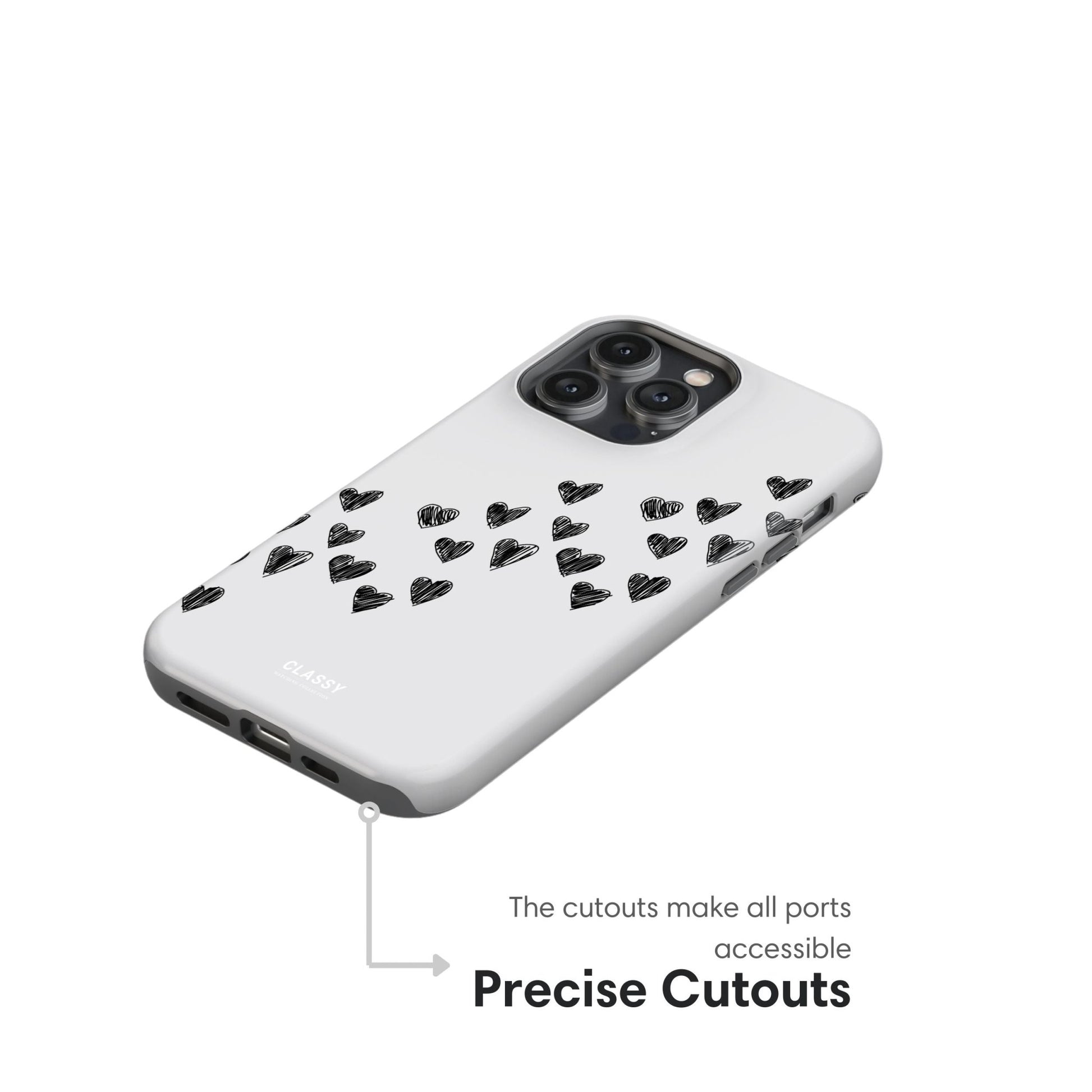 Couple Hearts Tough Case - White - Classy Cases - Phone Case - iPhone 17 - Glossy - 