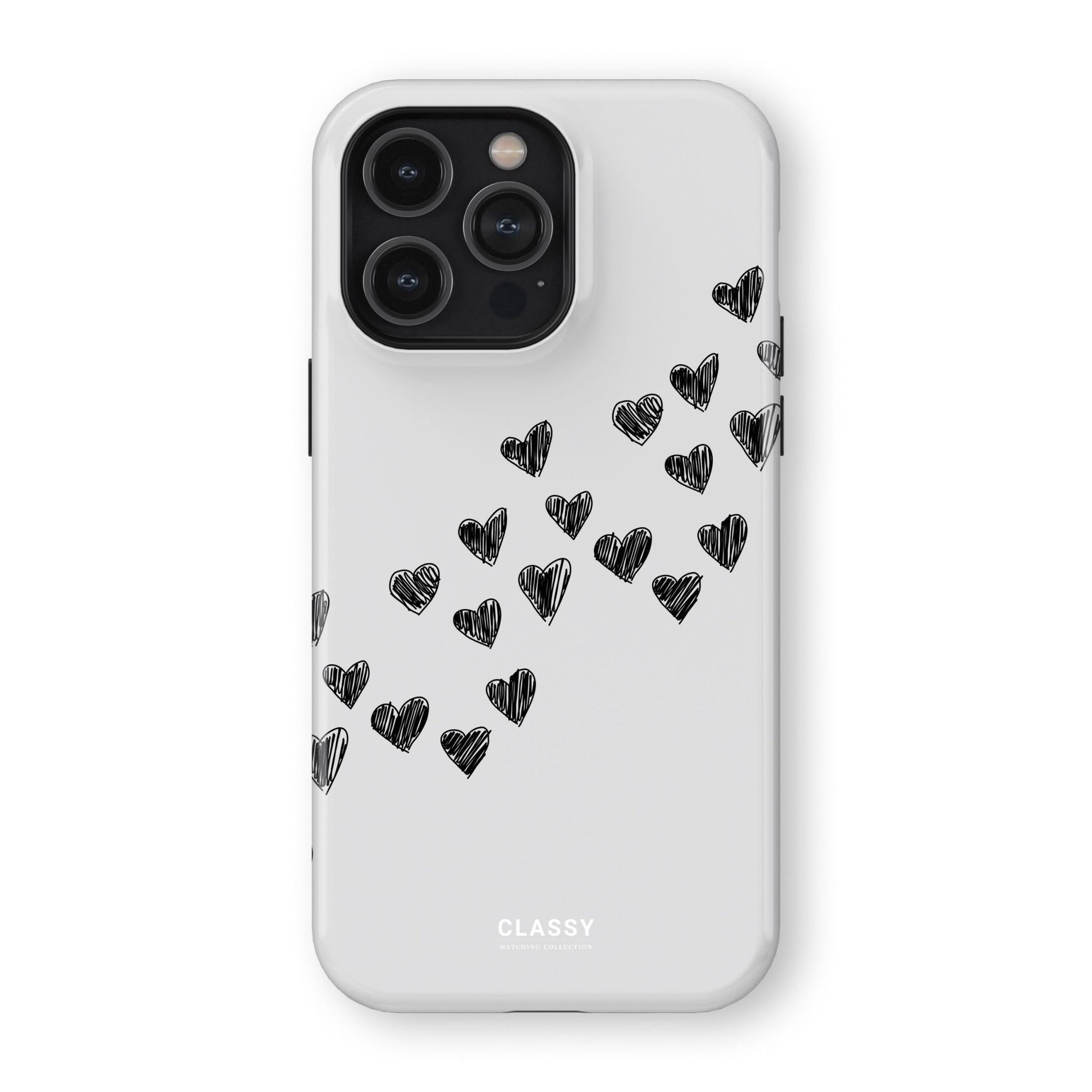 Couple Hearts Tough Case - White - Classy Cases - Phone Case - iPhone 17 - Glossy - 