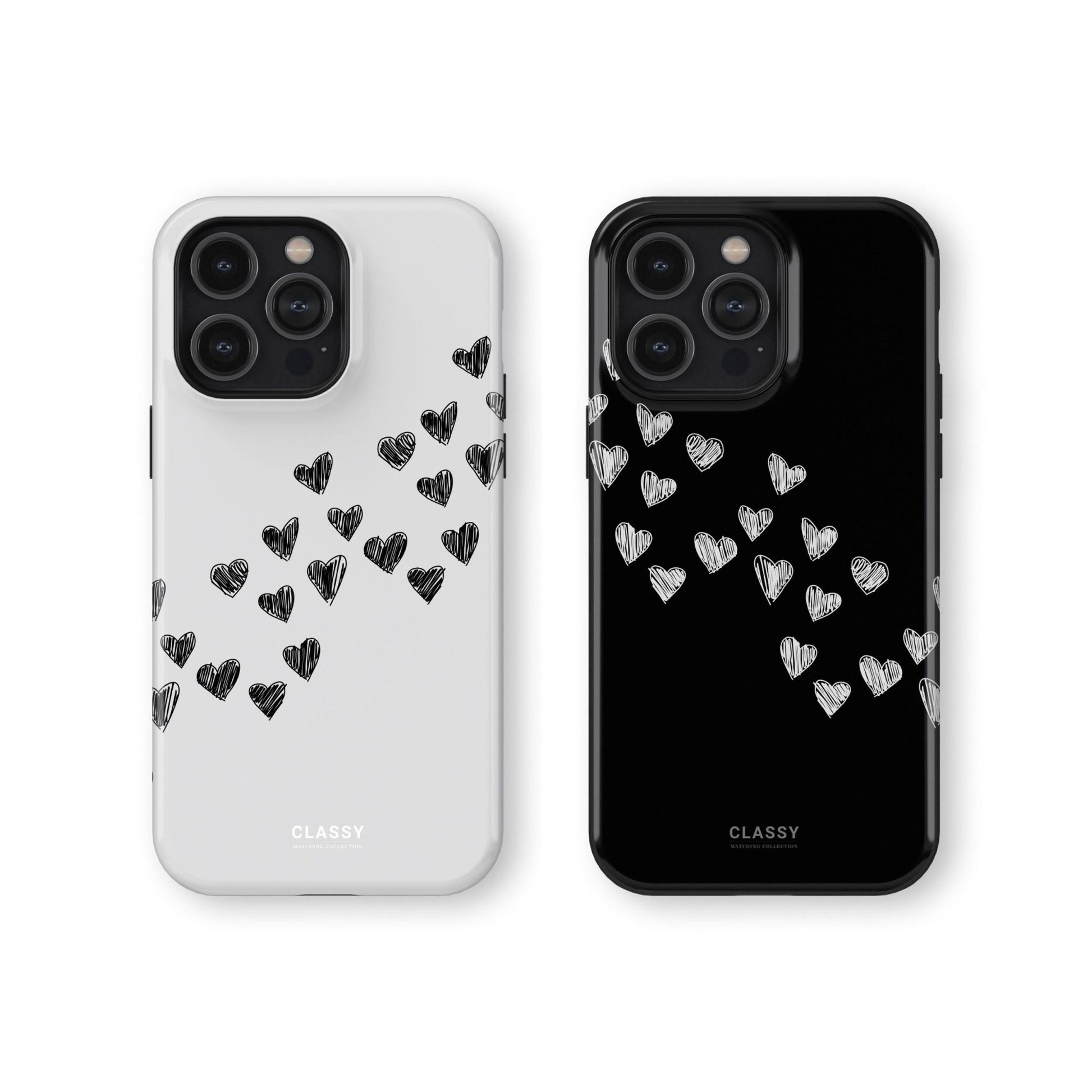 Couple Hearts Tough Case - White - Classy Cases - Phone Case - iPhone 17 - Glossy - 