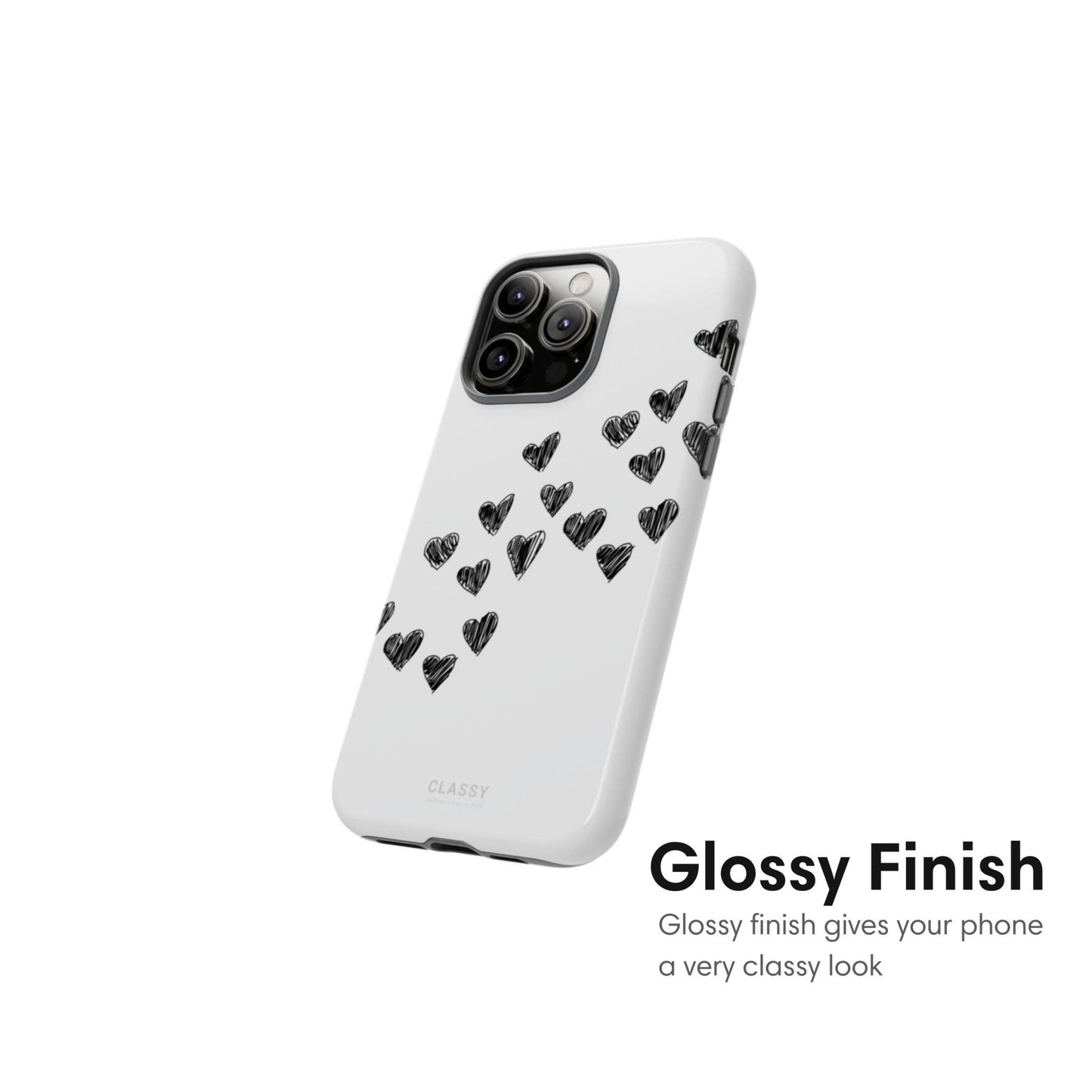 Couple Hearts Tough Case - White - Classy Cases - Phone Case - iPhone 17 - Glossy - 