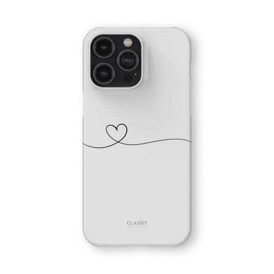 Couple Snap Case | Line Heart - White - Classy Cases - Phone Case - iPhone 17 - Glossy - 