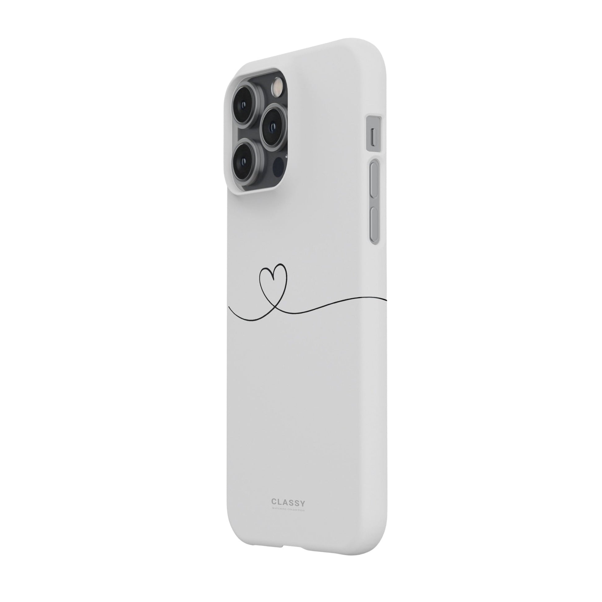 Couple Snap Case | Line Heart - White - Classy Cases - Phone Case - iPhone 17 - Glossy - 