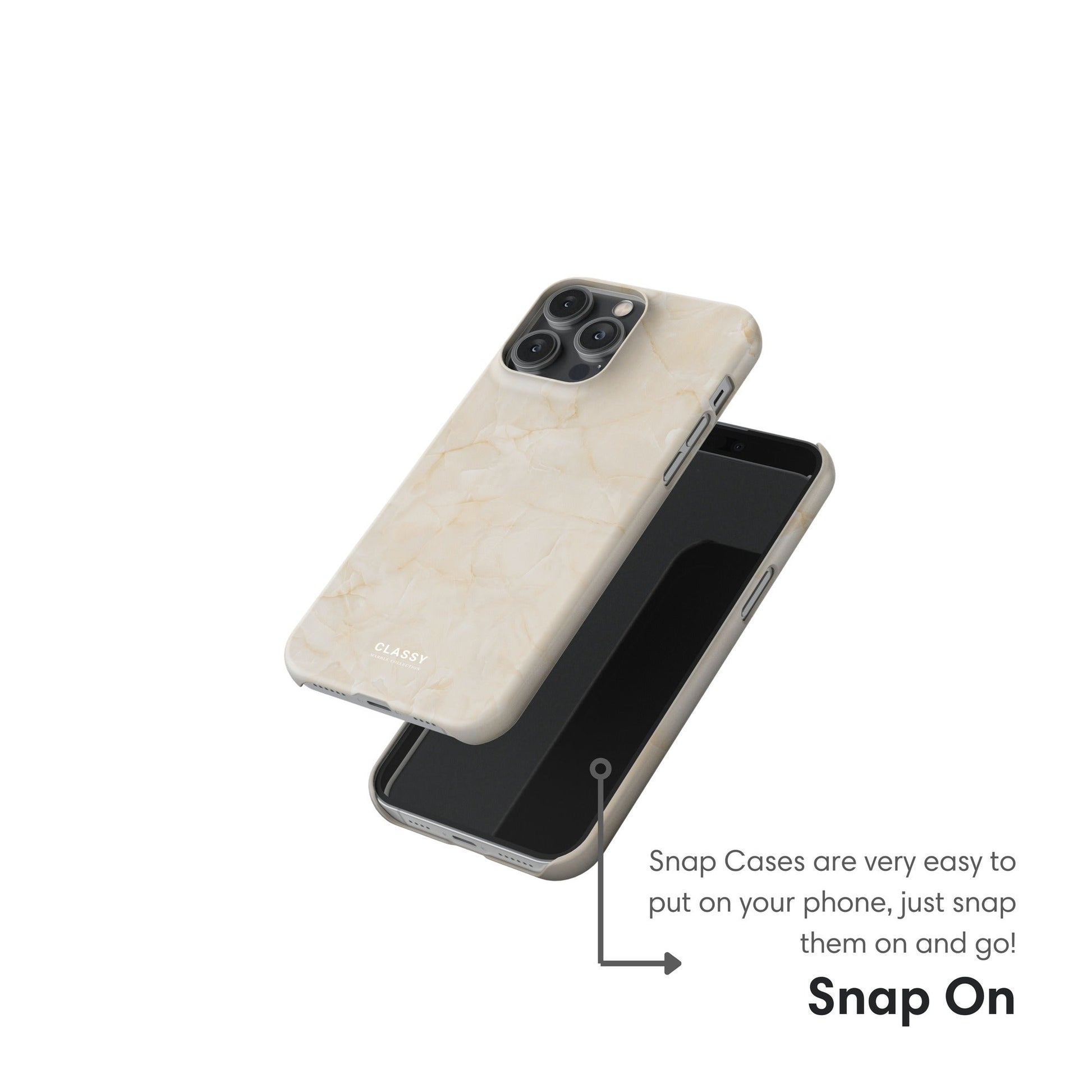 Cream Marble Snap Case - Classy Cases - Phone Case - iPhone 17 - Glossy - 