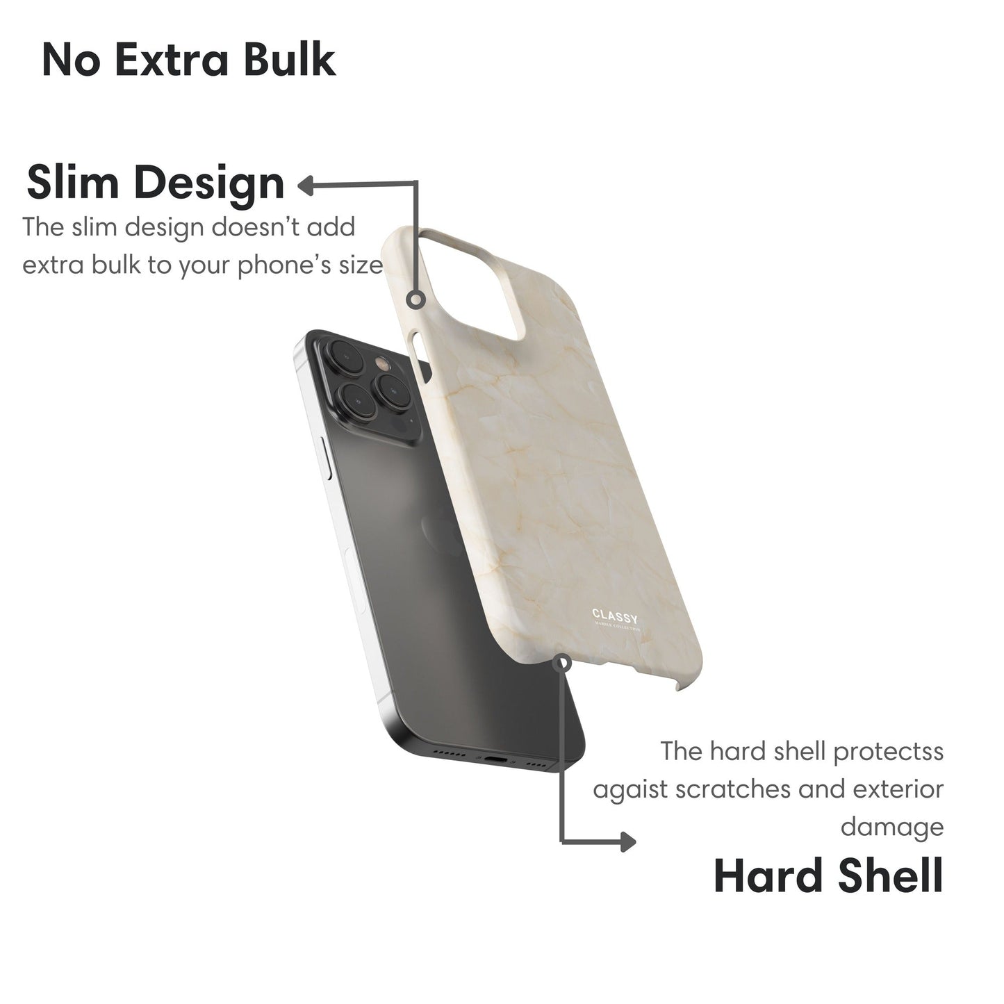 Cream Marble Snap Case - Classy Cases - Phone Case - iPhone 17 - Glossy - 