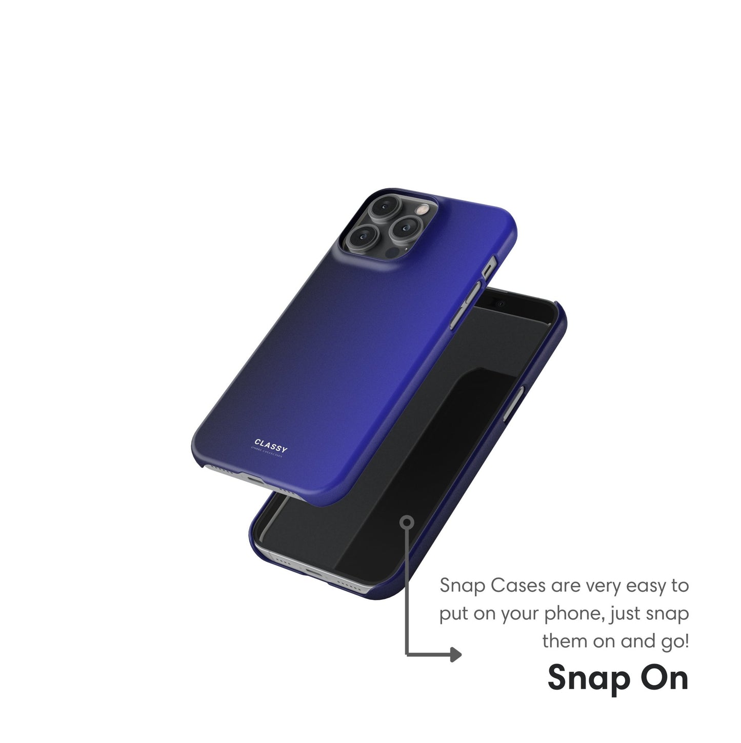 Dark Blue Ombre Snap Case - Classy Cases - Phone Case - iPhone 17 - Glossy - 