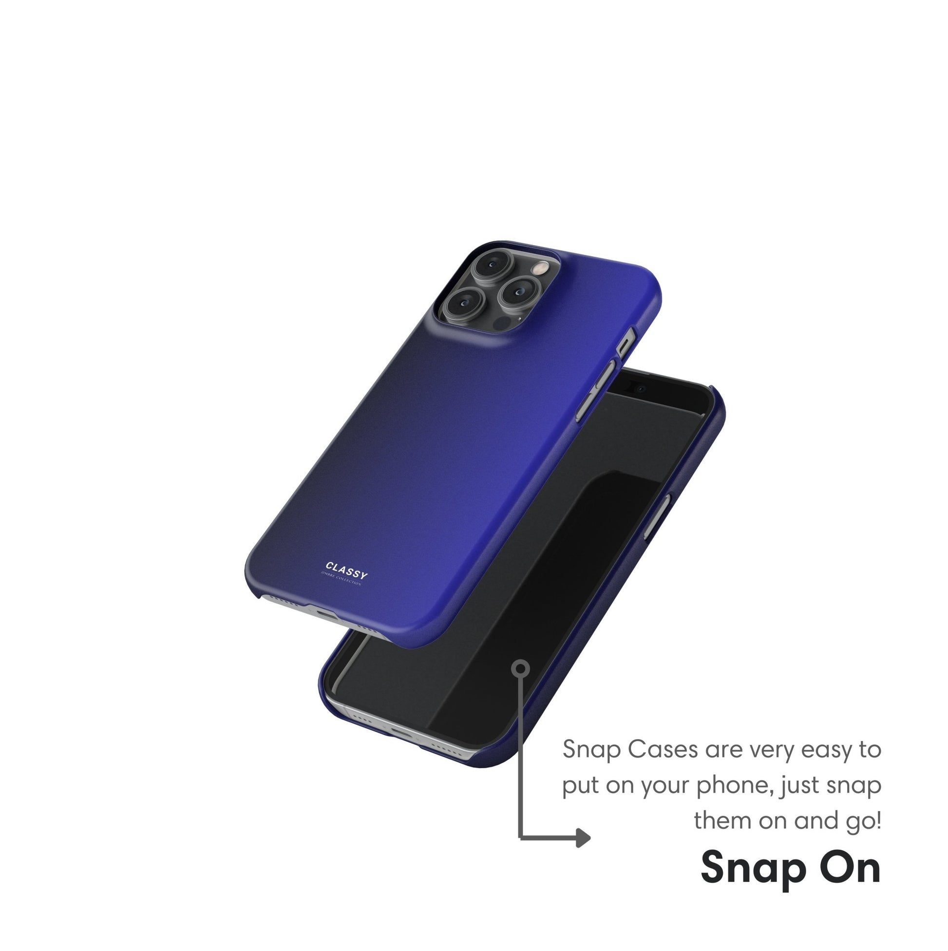 Dark Blue Ombre Snap Case - Classy Cases - Phone Case - iPhone 17 - Glossy - 