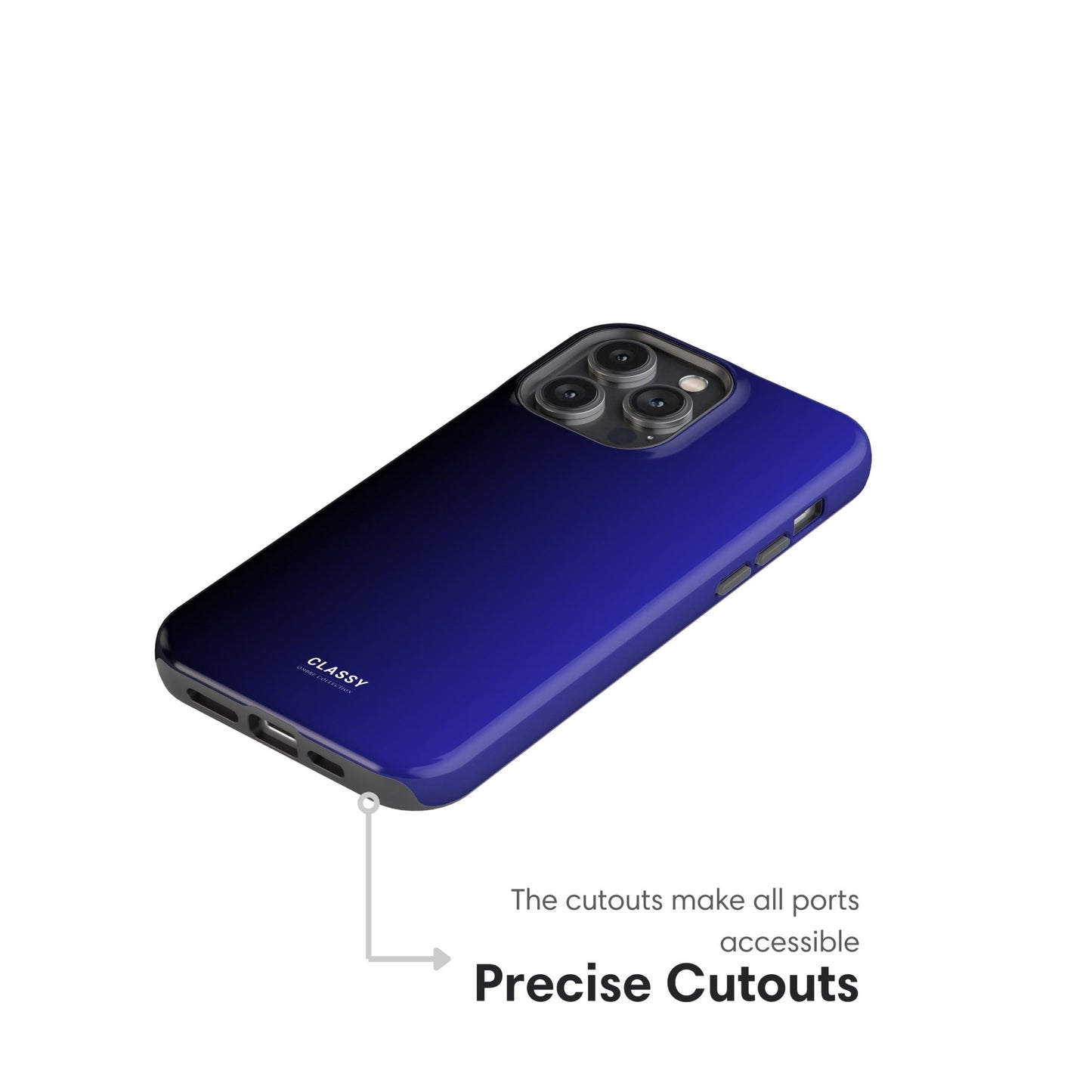 Dark Blue Ombre Tough Case - Classy Cases - Phone Case - iPhone 17 - Glossy - 