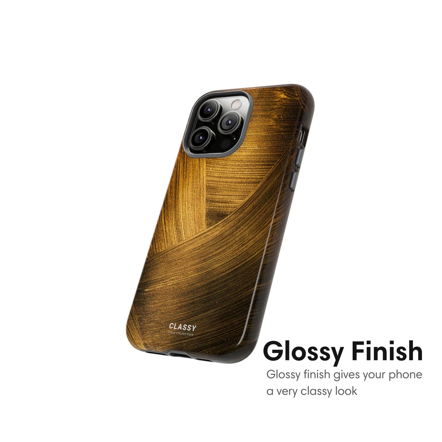 Dark Gold Pattern Tough Case - Classy Cases - Phone Case - iPhone 17 - Glossy - 