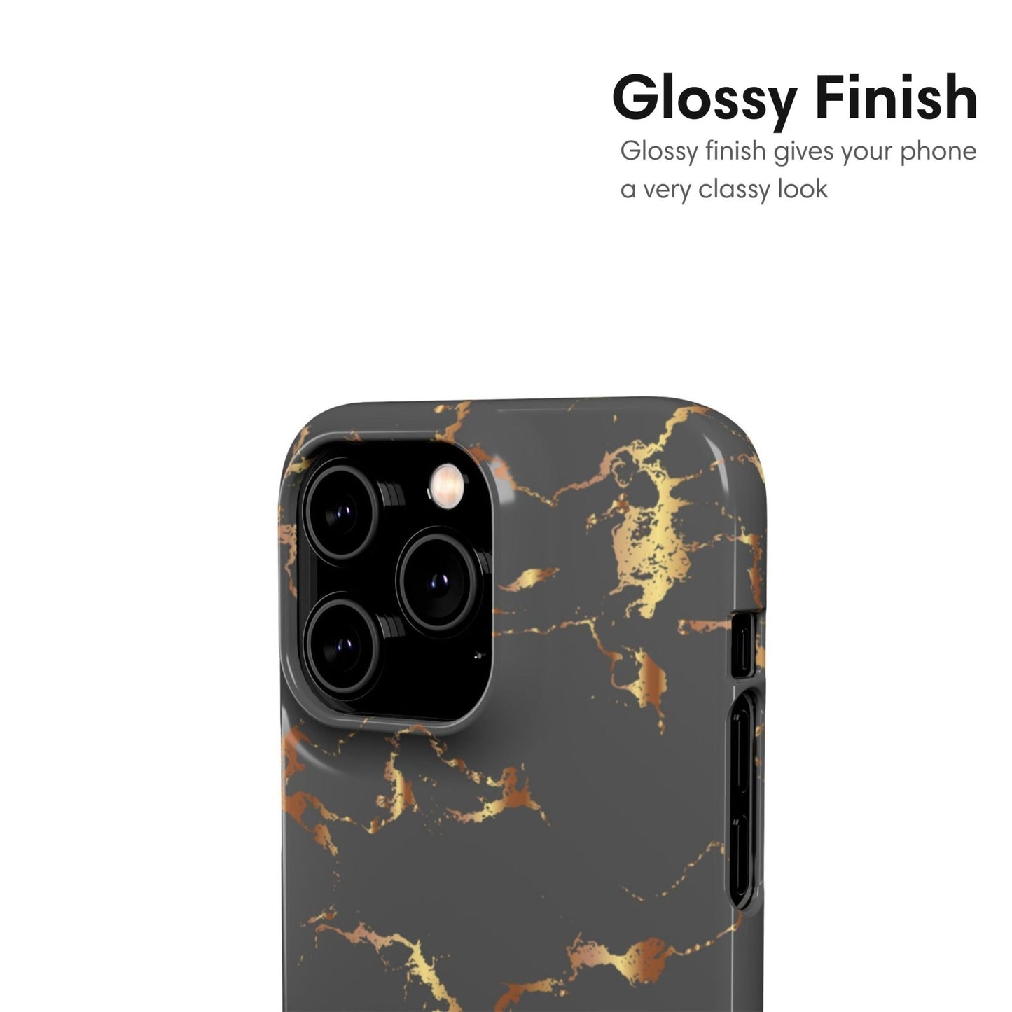 Dark Gray and Gold Snap Case - Classy Cases - Phone Case - iPhone 17 - Glossy - 