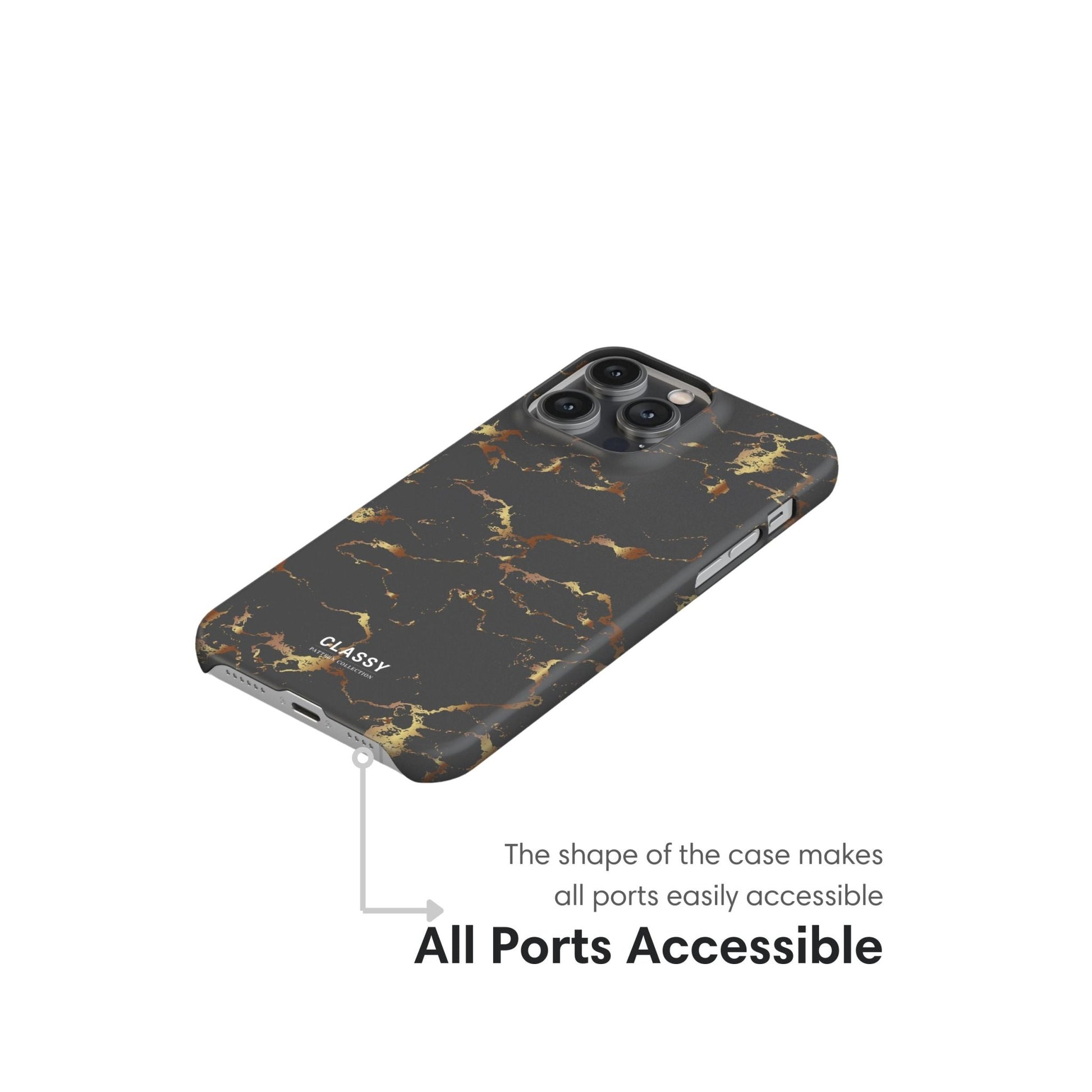 Dark Gray and Gold Snap Case - Classy Cases - Phone Case - iPhone 17 - Glossy - 