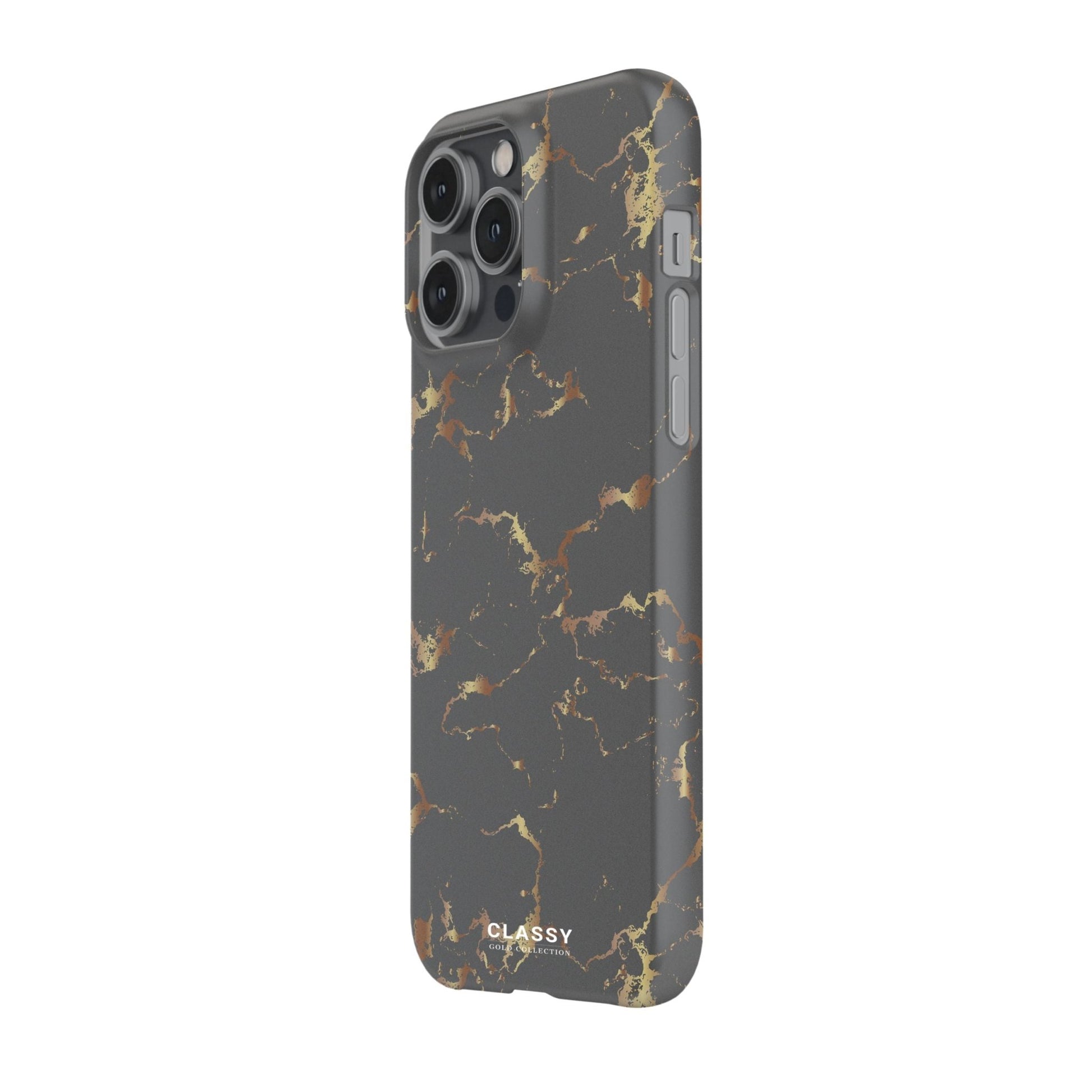 Dark Gray and Gold Snap Case - Classy Cases - Phone Case - iPhone 17 - Glossy - 