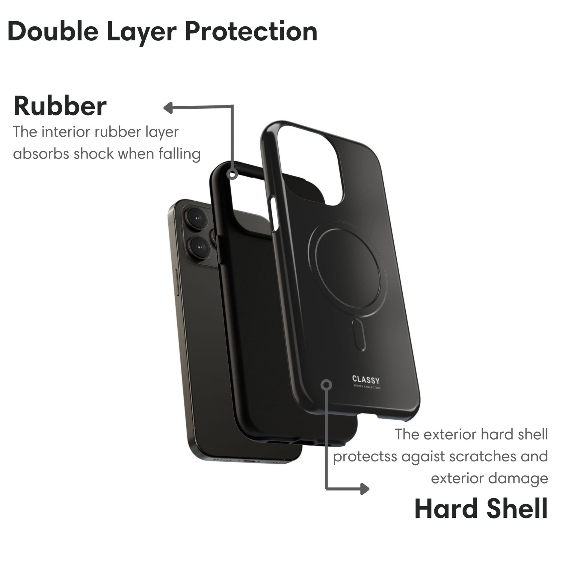 Dark Gray MagSafe Tough Case - Classy Cases - Phone Case - iPhone 17 - Glossy - 