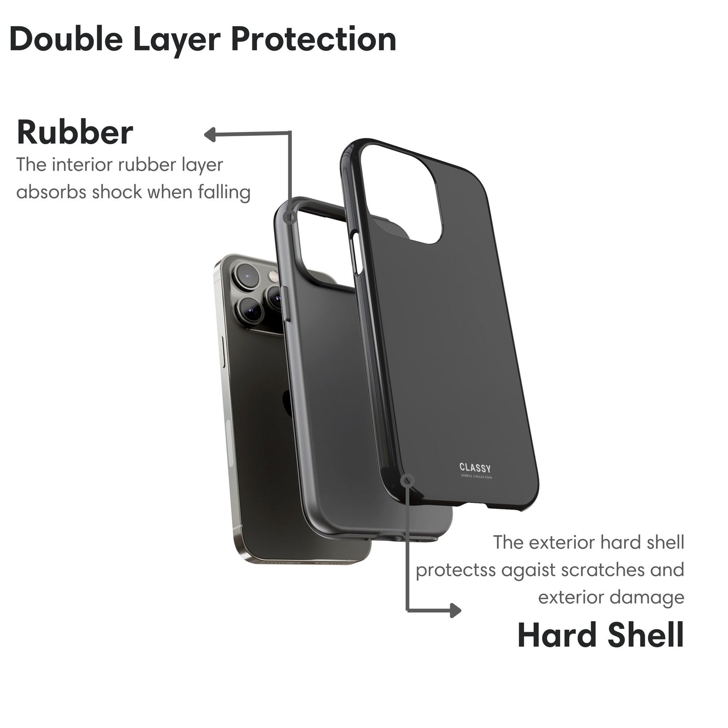 Dark Gray Tough Case - Classy Cases - Phone Case - iPhone 17 - Glossy - 