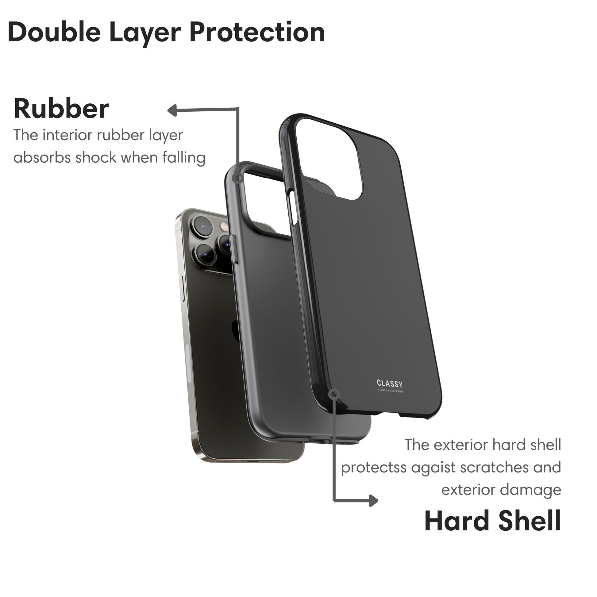 Dark Gray Tough Case - Classy Cases - Phone Case - iPhone 17 - Glossy - 