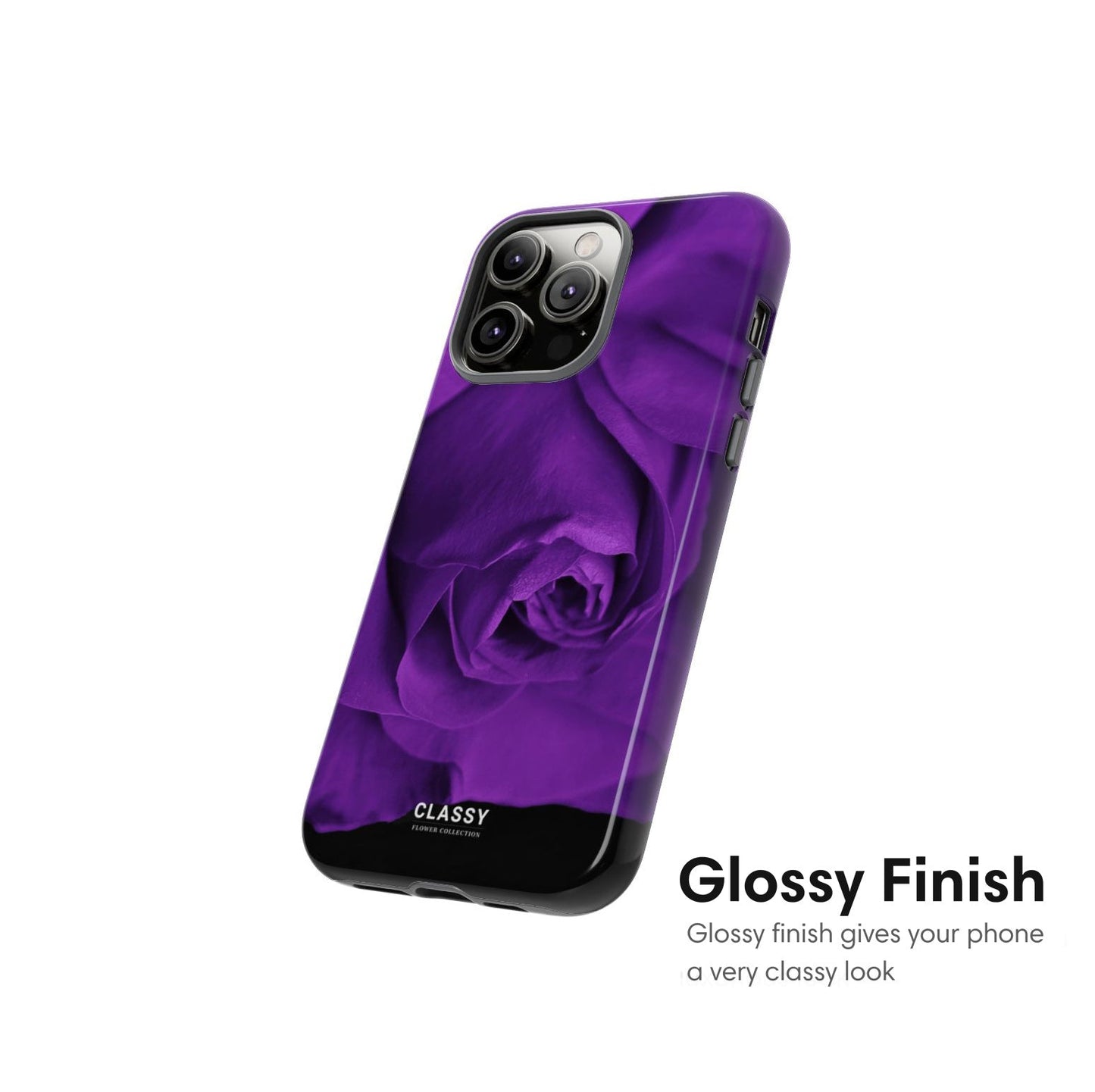 Dark Purple Flower Tough Case - Classy Cases - Phone Case - iPhone 17 - Glossy - 