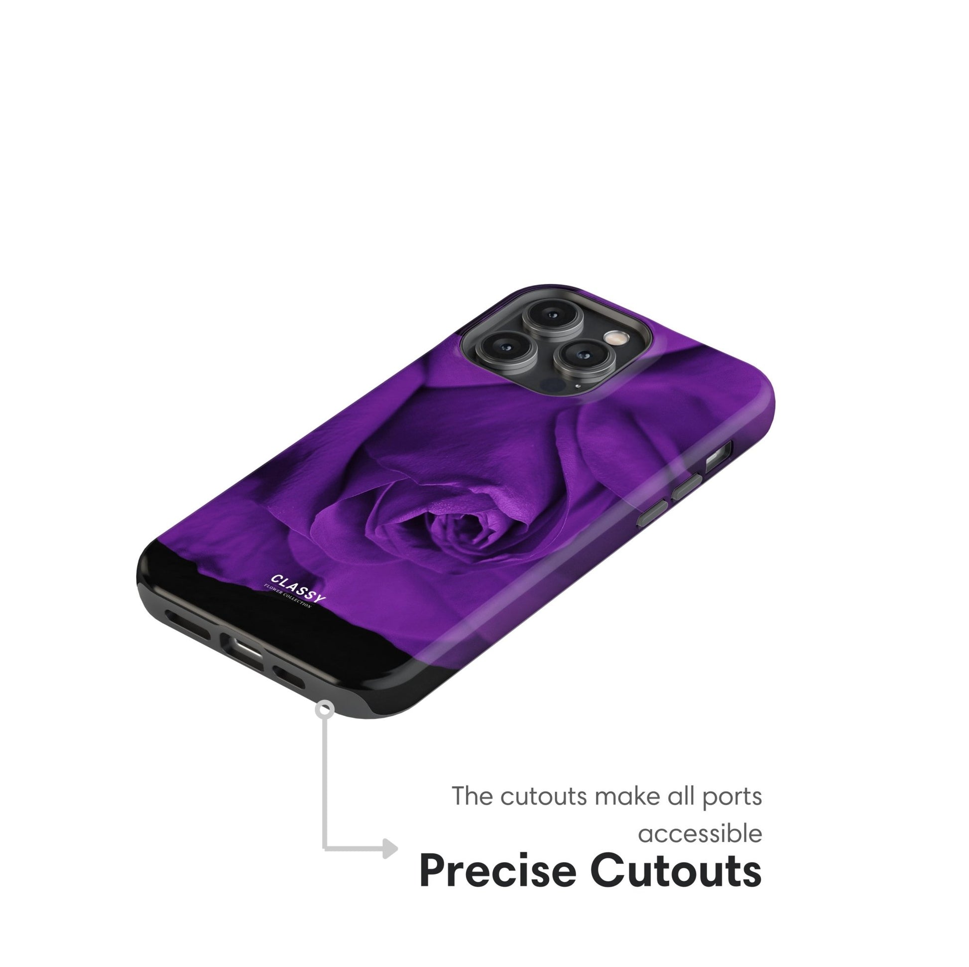 Dark Purple Flower Tough Case - Classy Cases - Phone Case - iPhone 17 - Glossy - 
