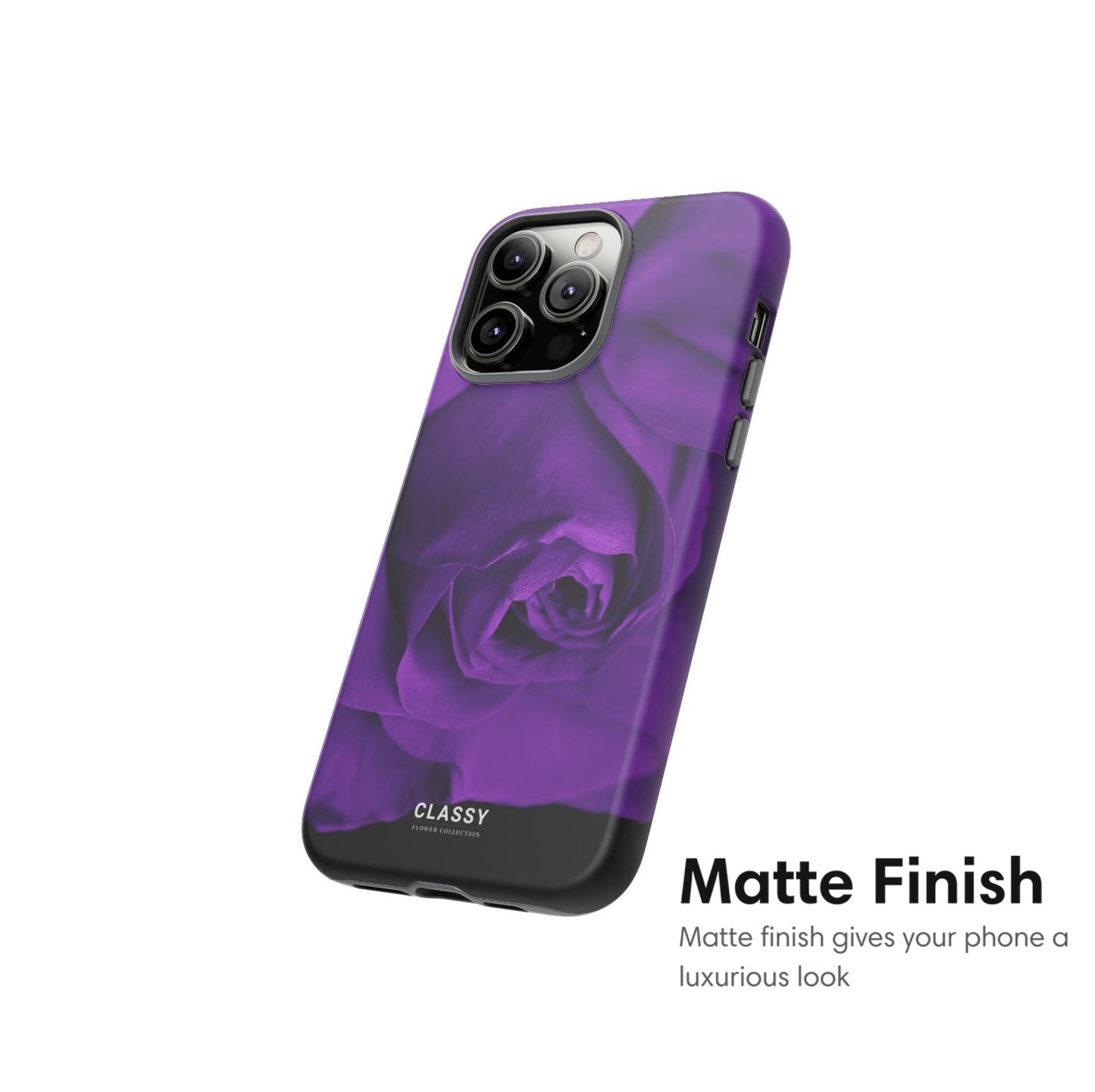 Dark Purple Flower Tough Case - Classy Cases - Phone Case - iPhone 17 - Glossy - 