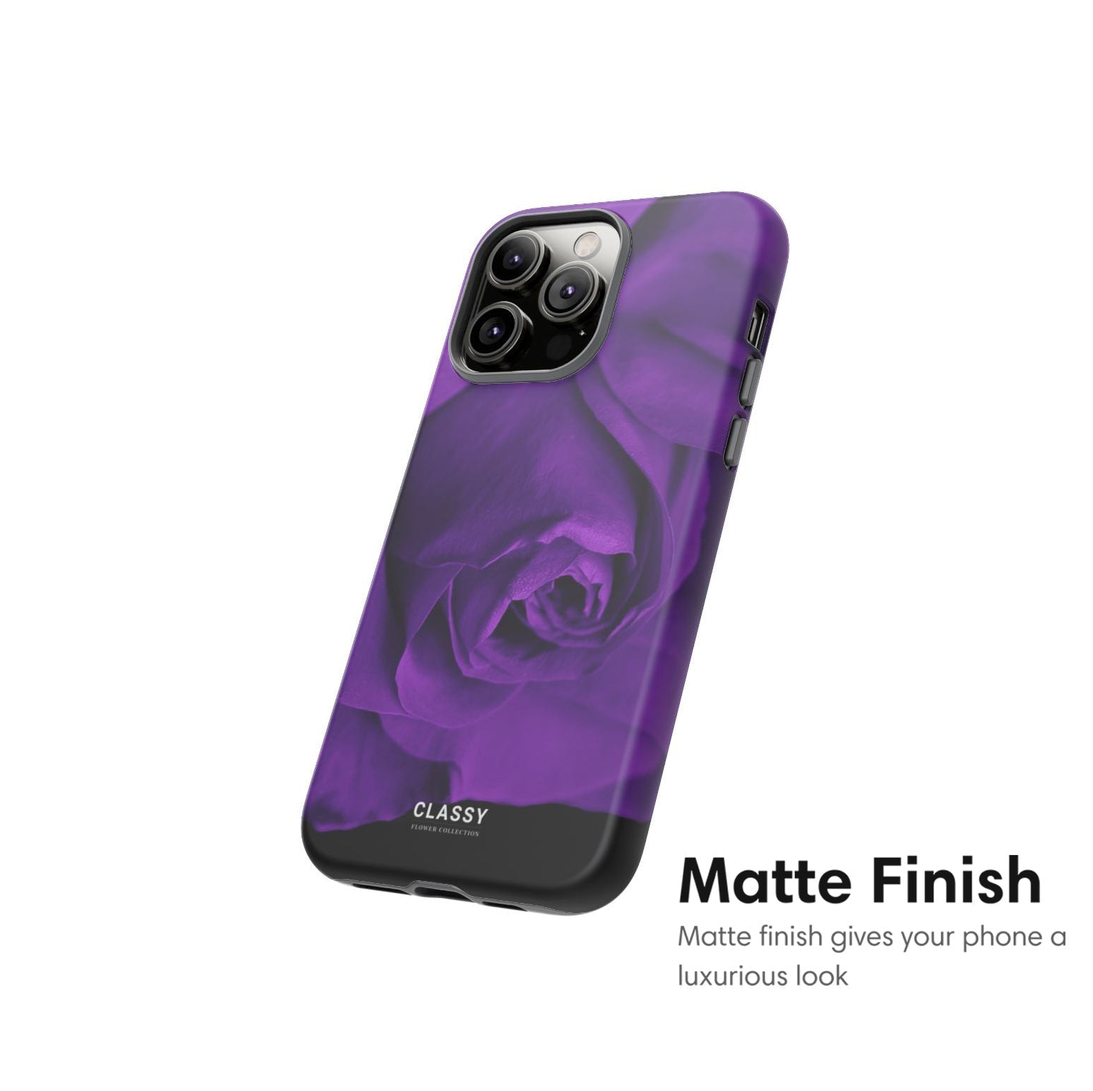 Dark Purple Flower Tough Case - Classy Cases - Phone Case - iPhone 17 - Glossy - 