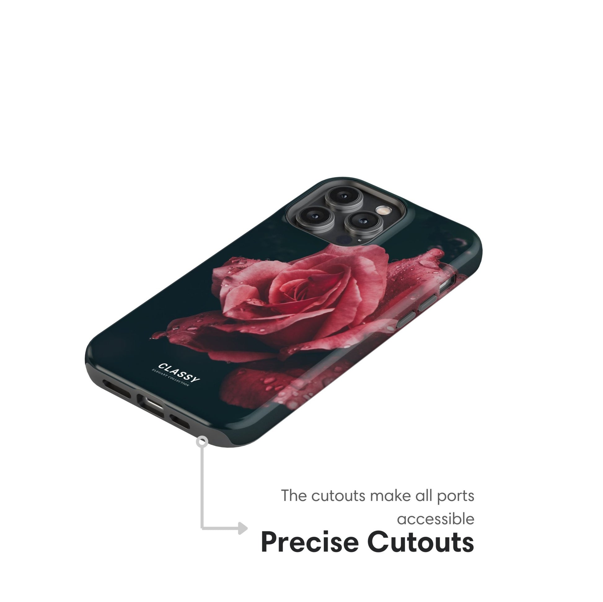 Dark Rose Tough Case - Classy Cases - Phone Case - iPhone 17 - Glossy - 