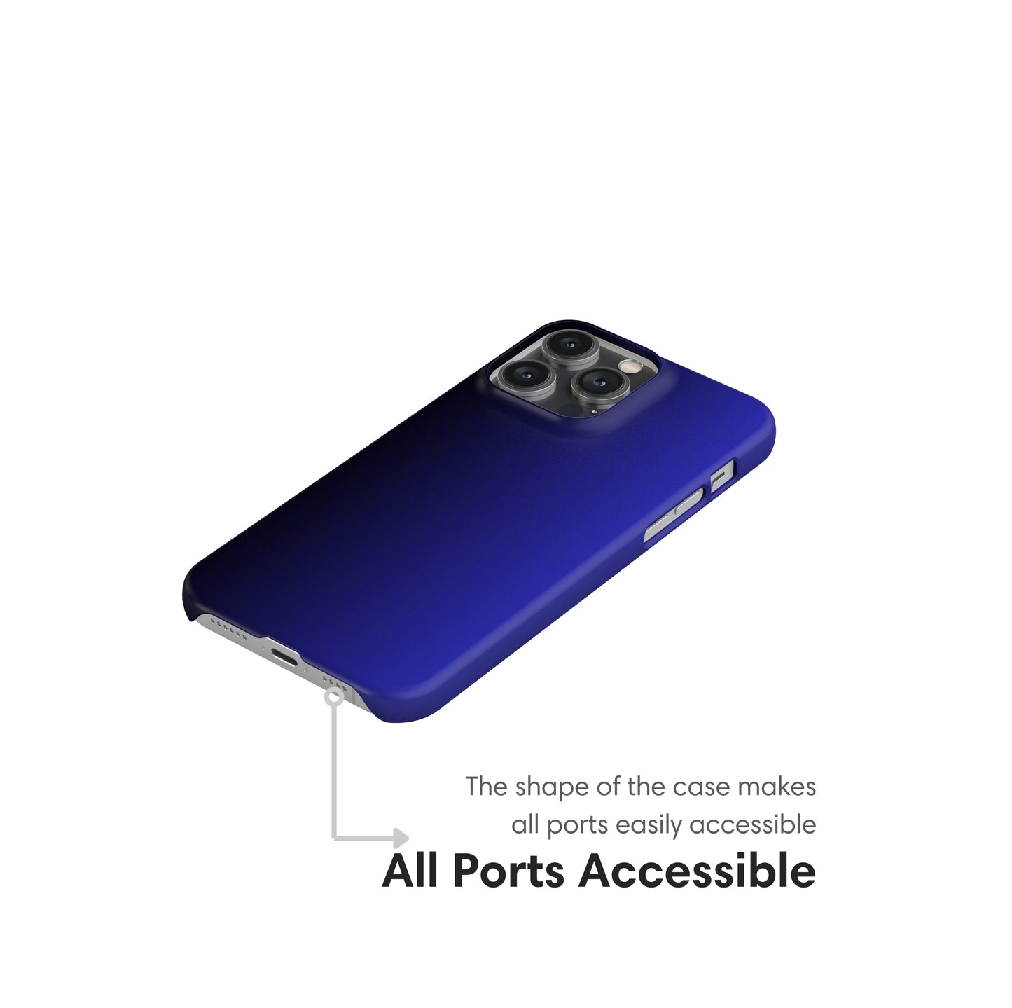 Dark Blue Ombre Snap Case ports