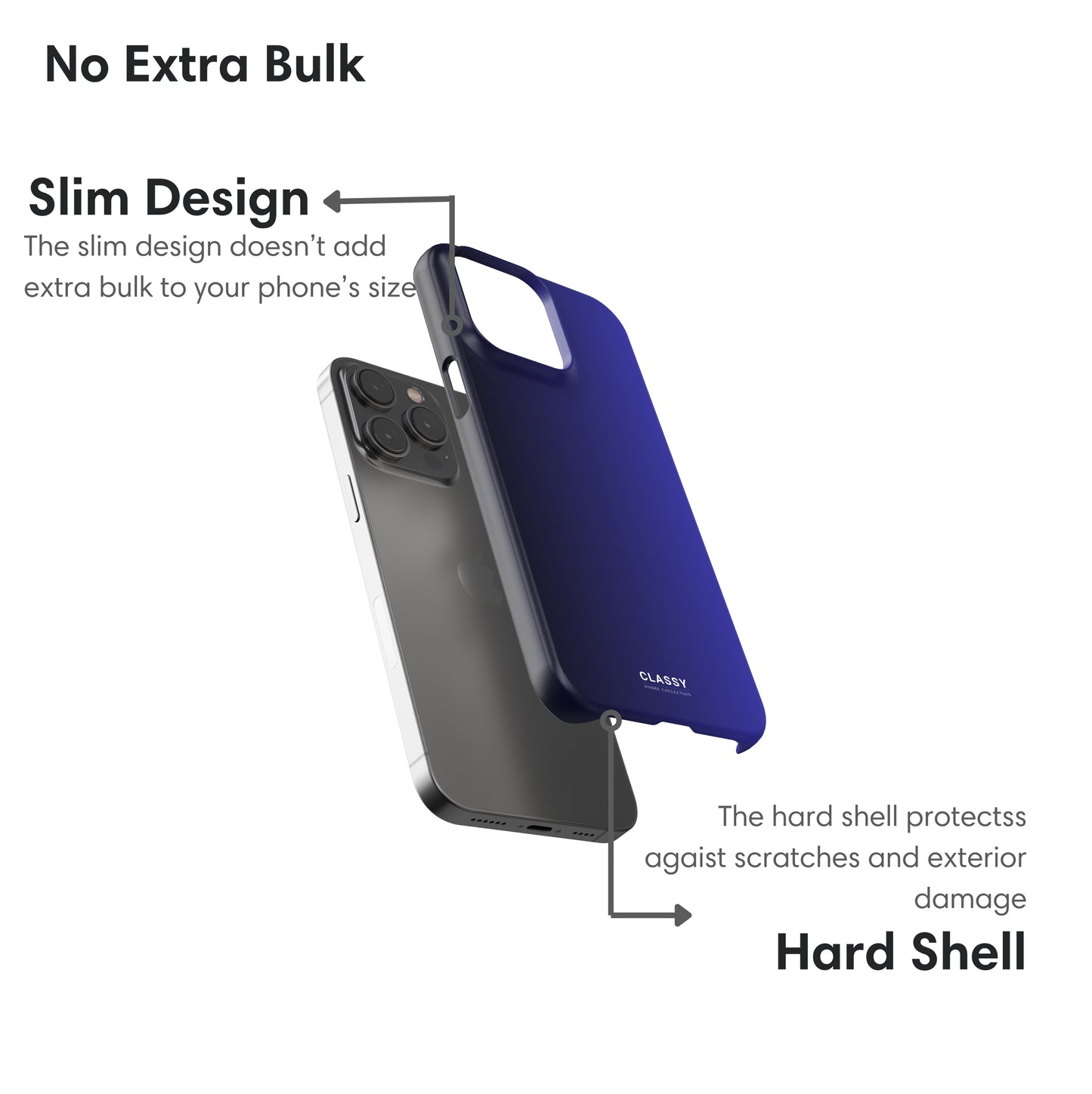 Dark Blue Ombre Snap Case layers