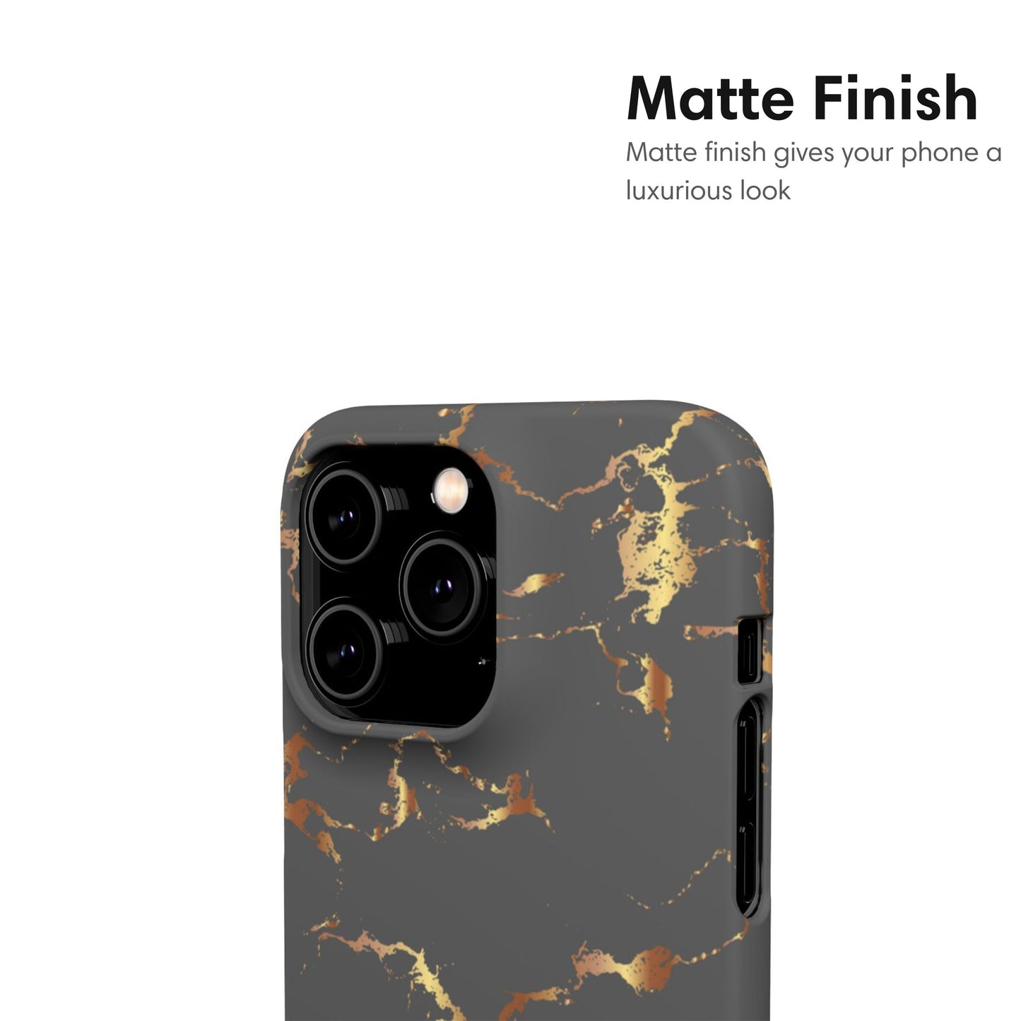 Dark Gray and Gold Snap Case matte