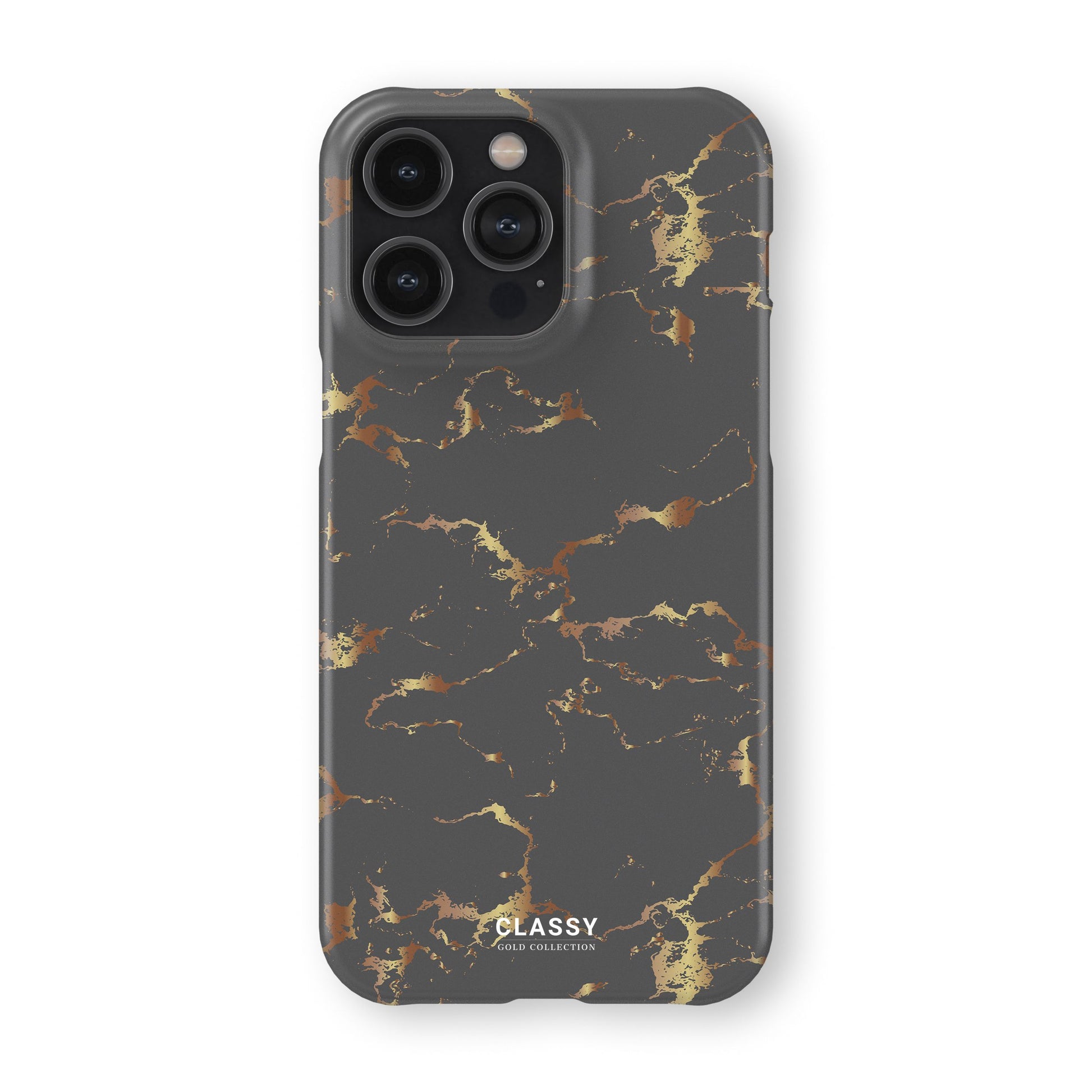 Dark Gray and Gold Snap Case front
