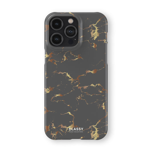 Dark Gray and Gold Snap Case front