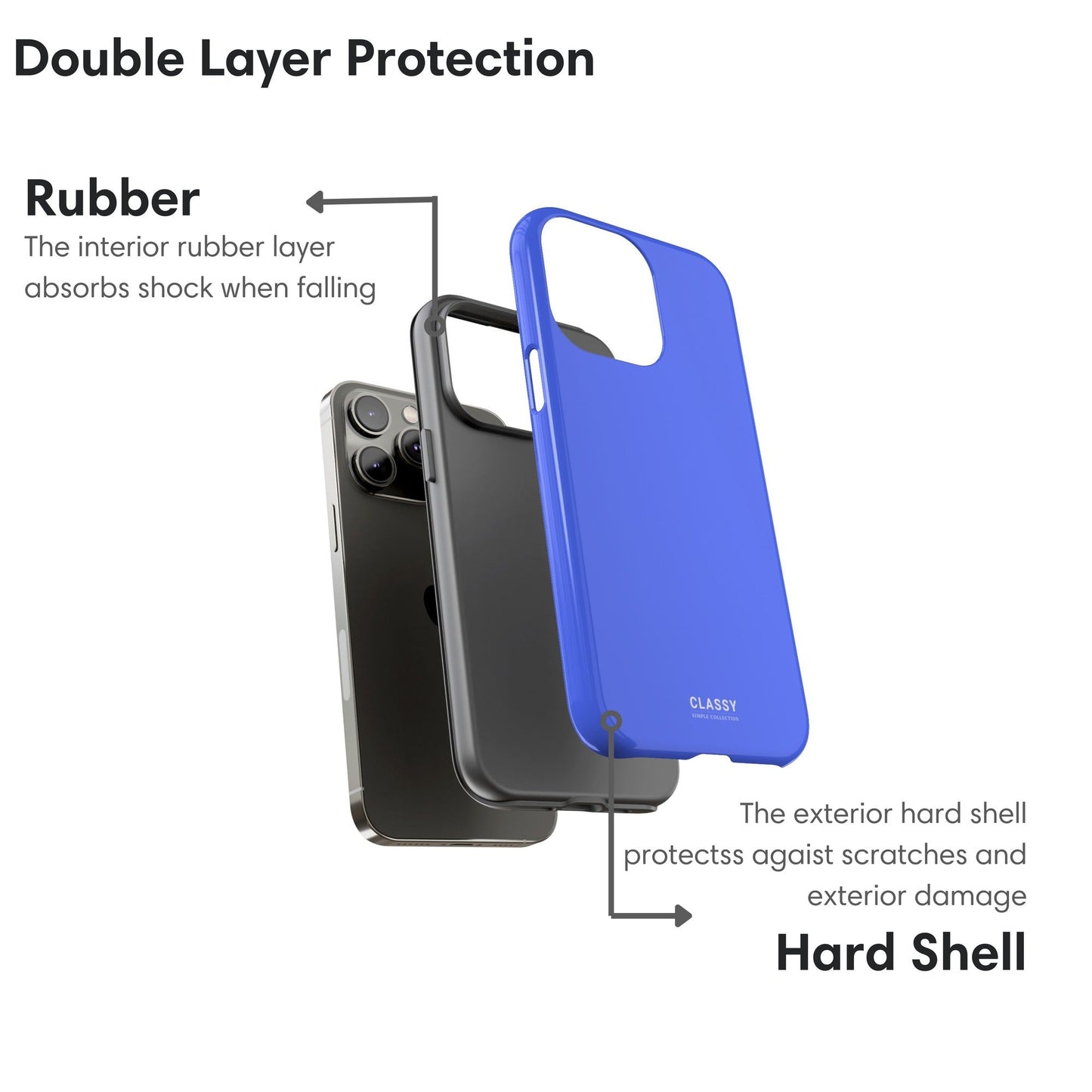 Deep Blue Tough Case - Classy Cases - Phone Case - iPhone 17 - Glossy - 