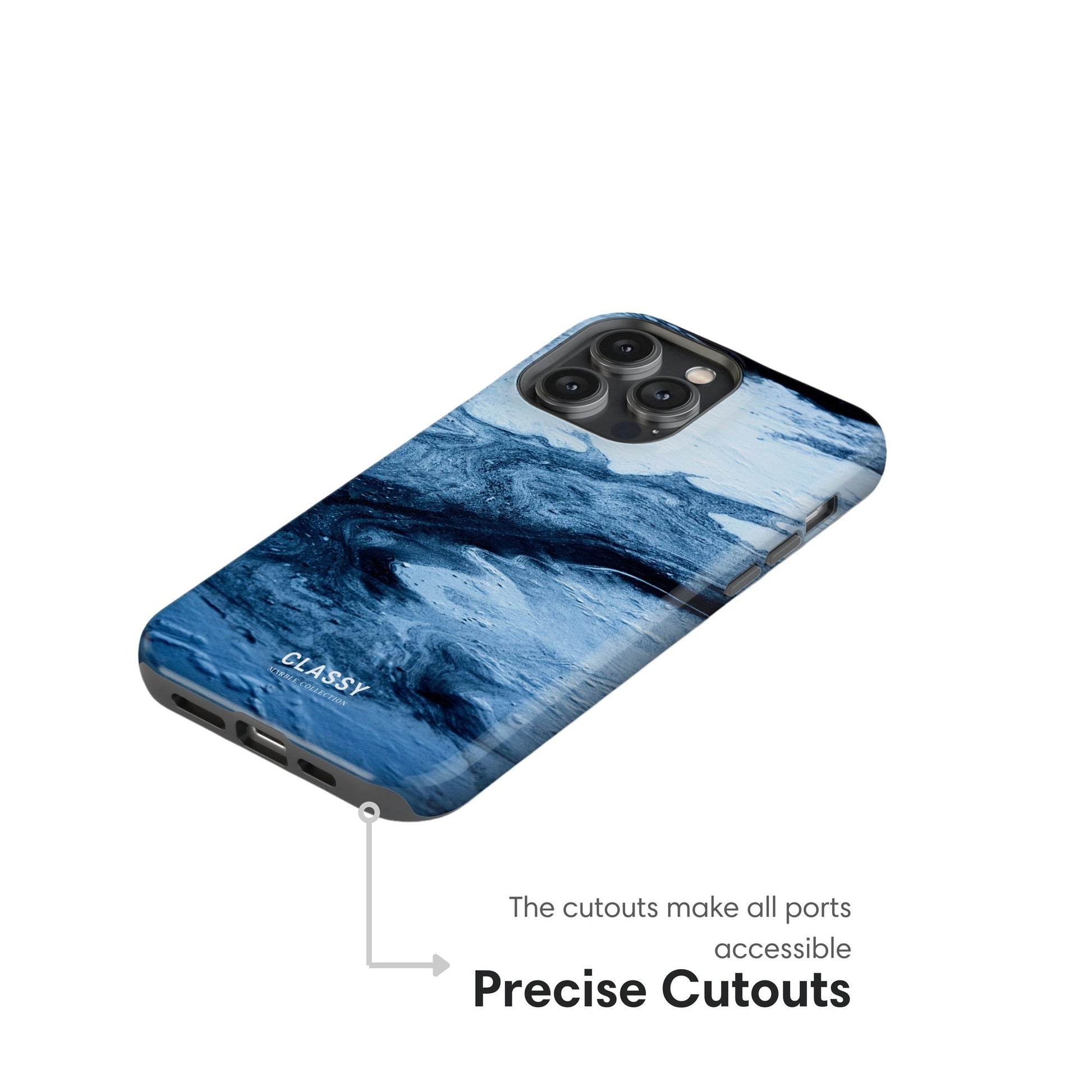 Diverse Blues Marble Tough Case - Classy Cases - Phone Case - iPhone 17 - Glossy - 