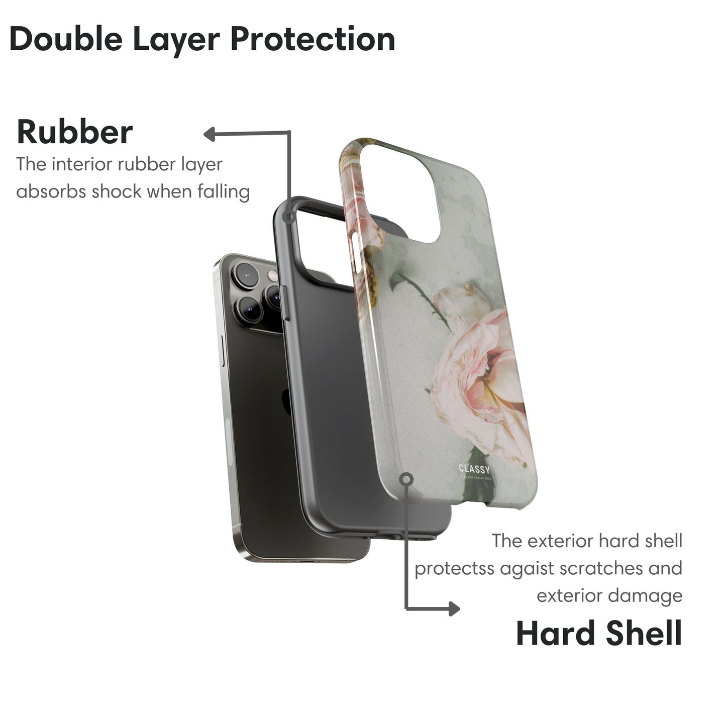 Dropped Rose Tough Case - Classy Cases - Phone Case - iPhone 17 - Glossy - 