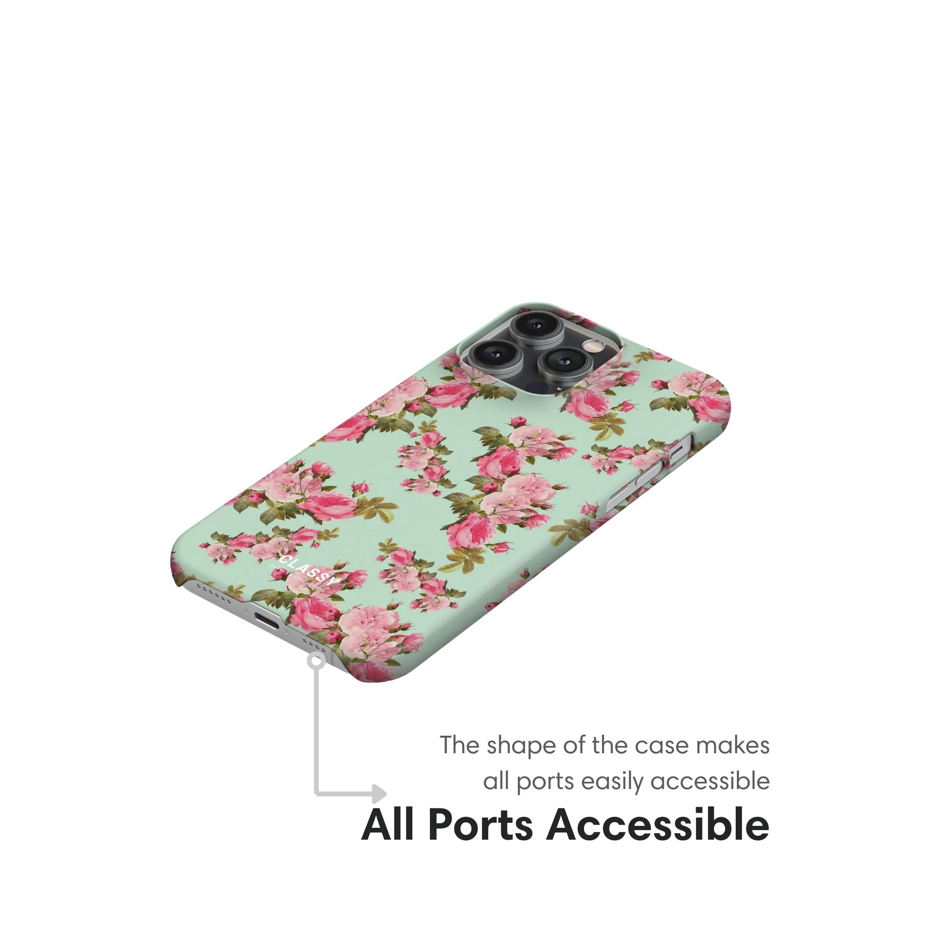 Graceful Flowers Snap Case ports